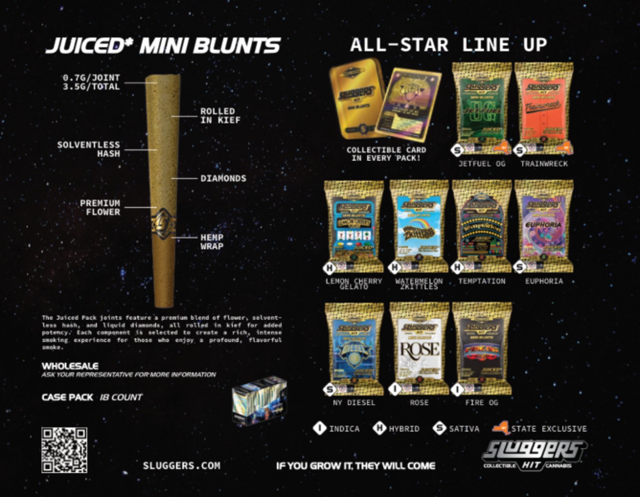 Sluggers Euphoria Mini Blunts 5-pack (Sativa) 44.5% {3.5g}