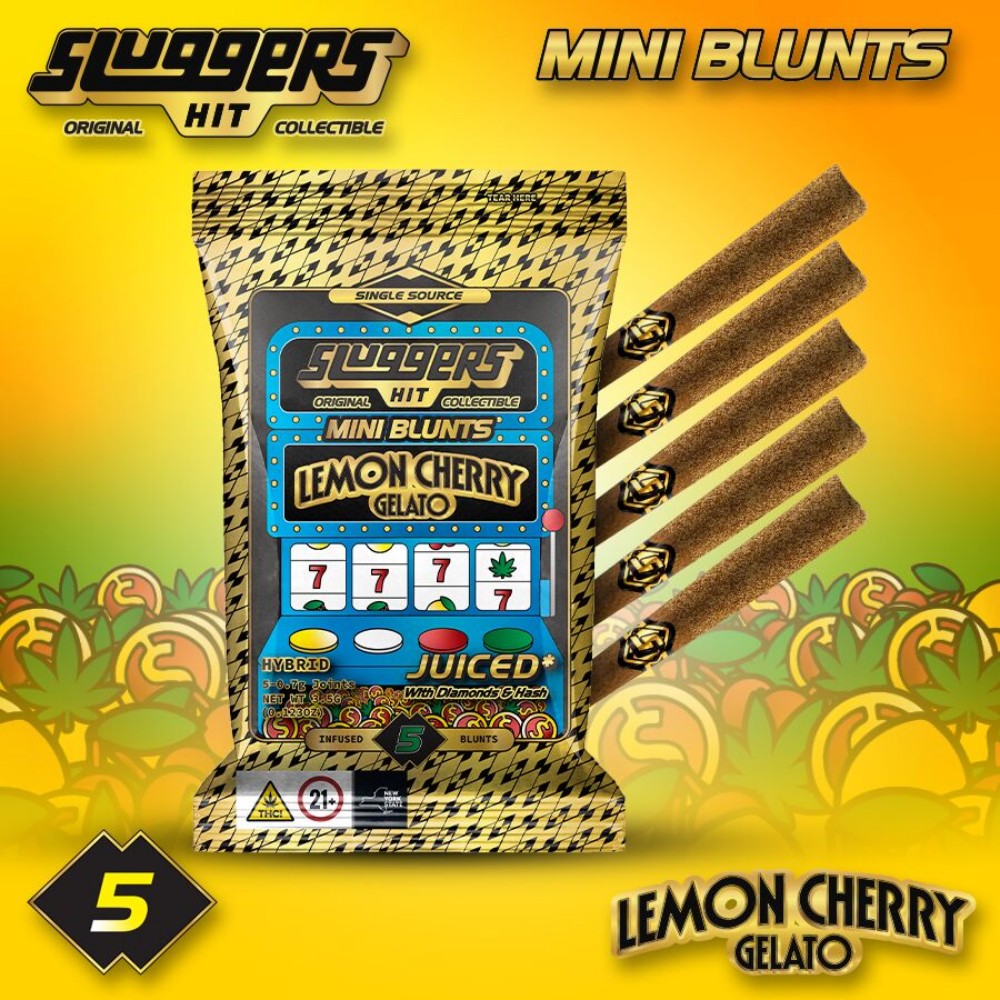 Sluggers Lemon Cherry Gelato Mini Blunts 5-pack (Hybrid) 39.9% {3.5g}