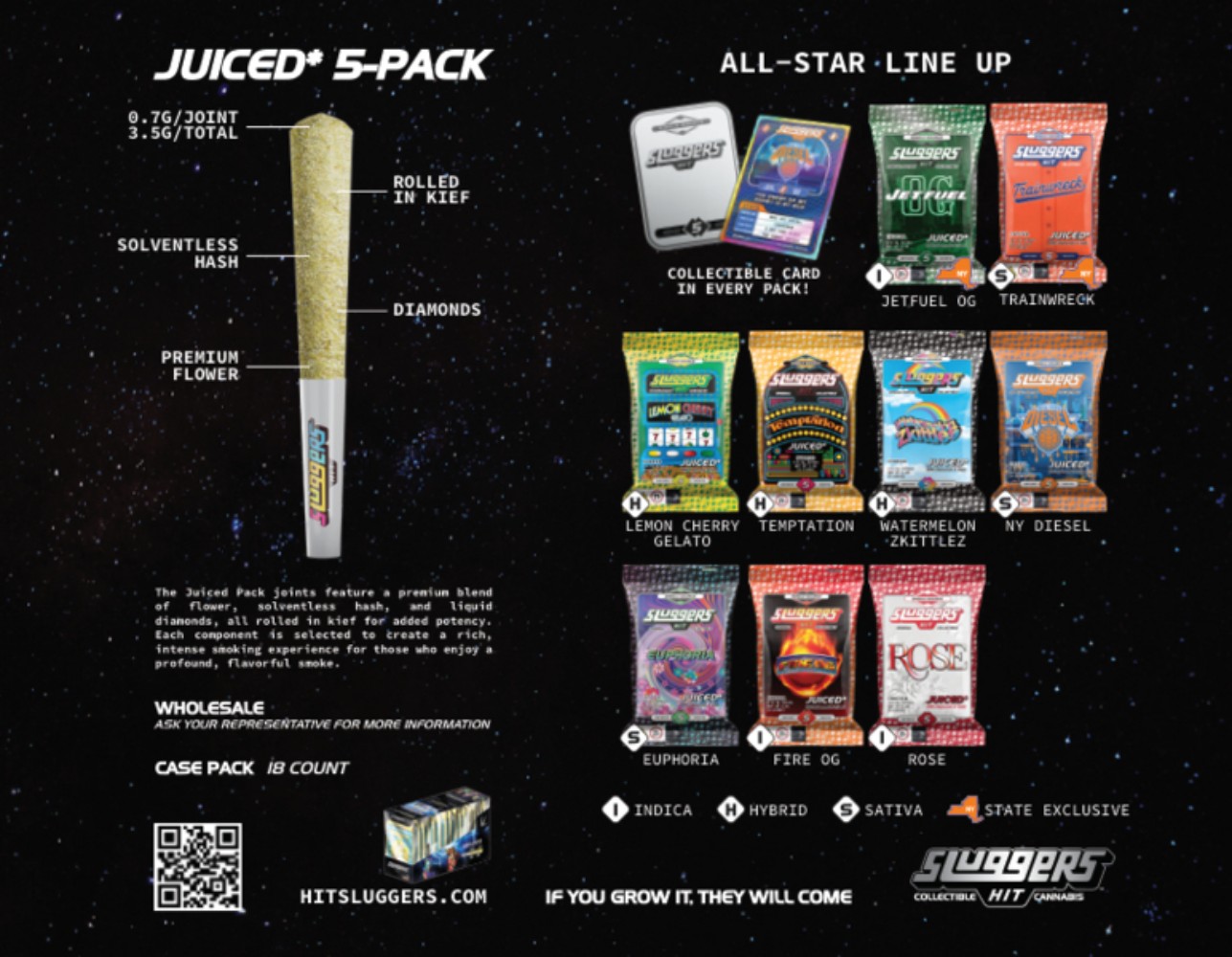 Sluggers Watermelon Zkittles Infused Pre-Rolls 5-pack (Hybrid) 43.50% {3.5g}