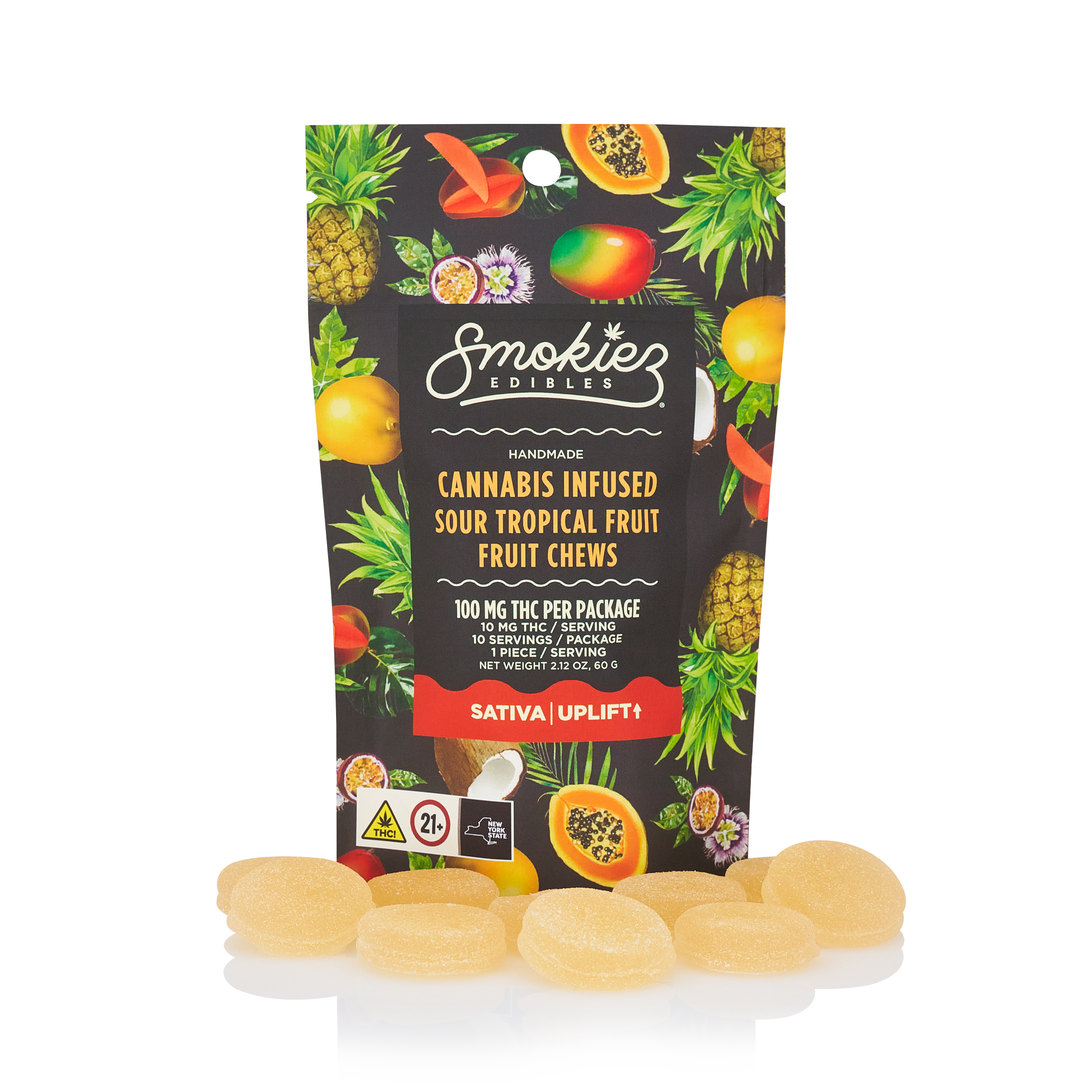 Smokiez Sour Tropical Fruit Gummies 10-pack (Sativa) {100mg}