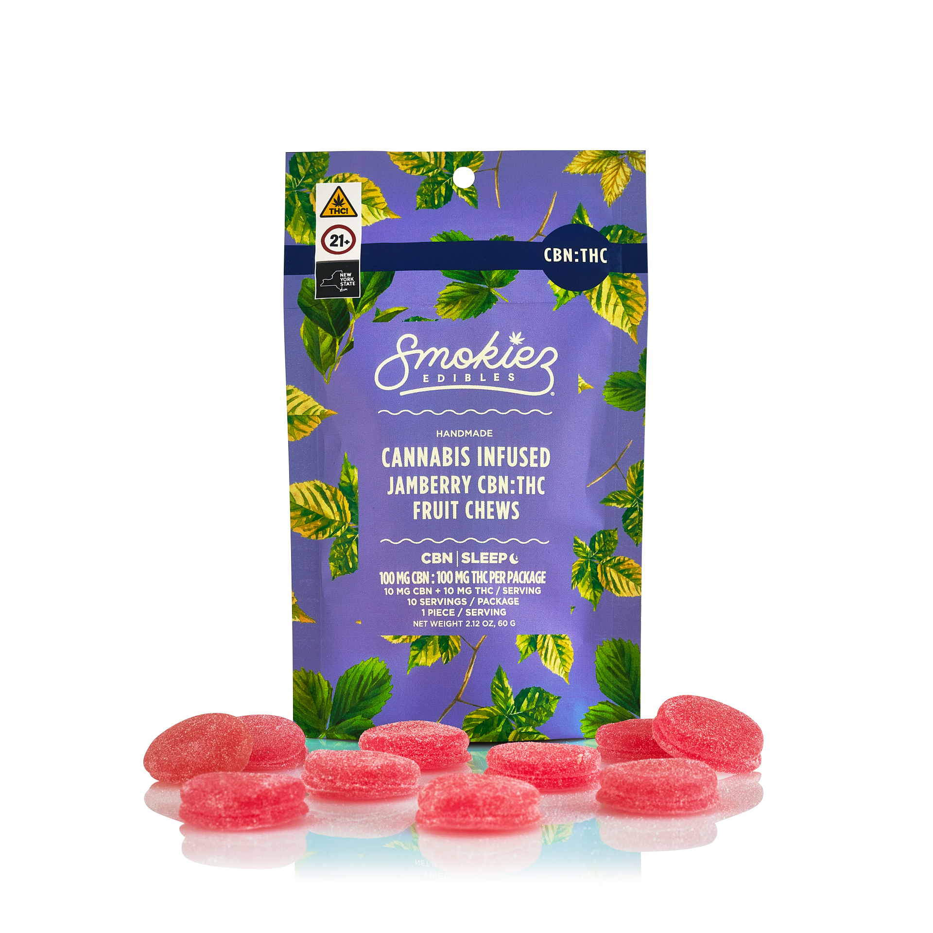 Smokiez Sweet Jamberry 1:1 Gummies 10-pack (Indica) {100mg}