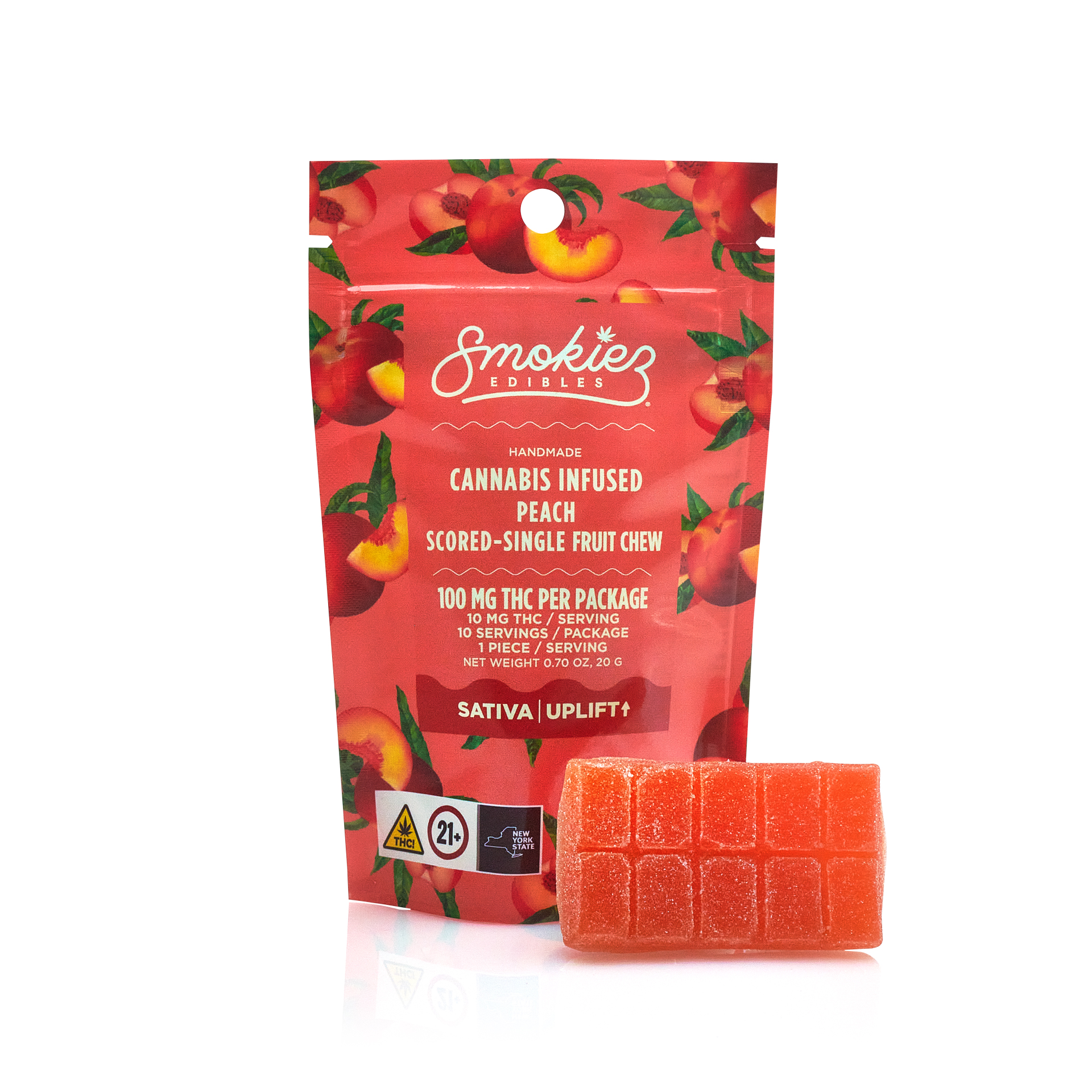 Smokiez Sweet Peach Brick Gummy (Sativa) {100mg}