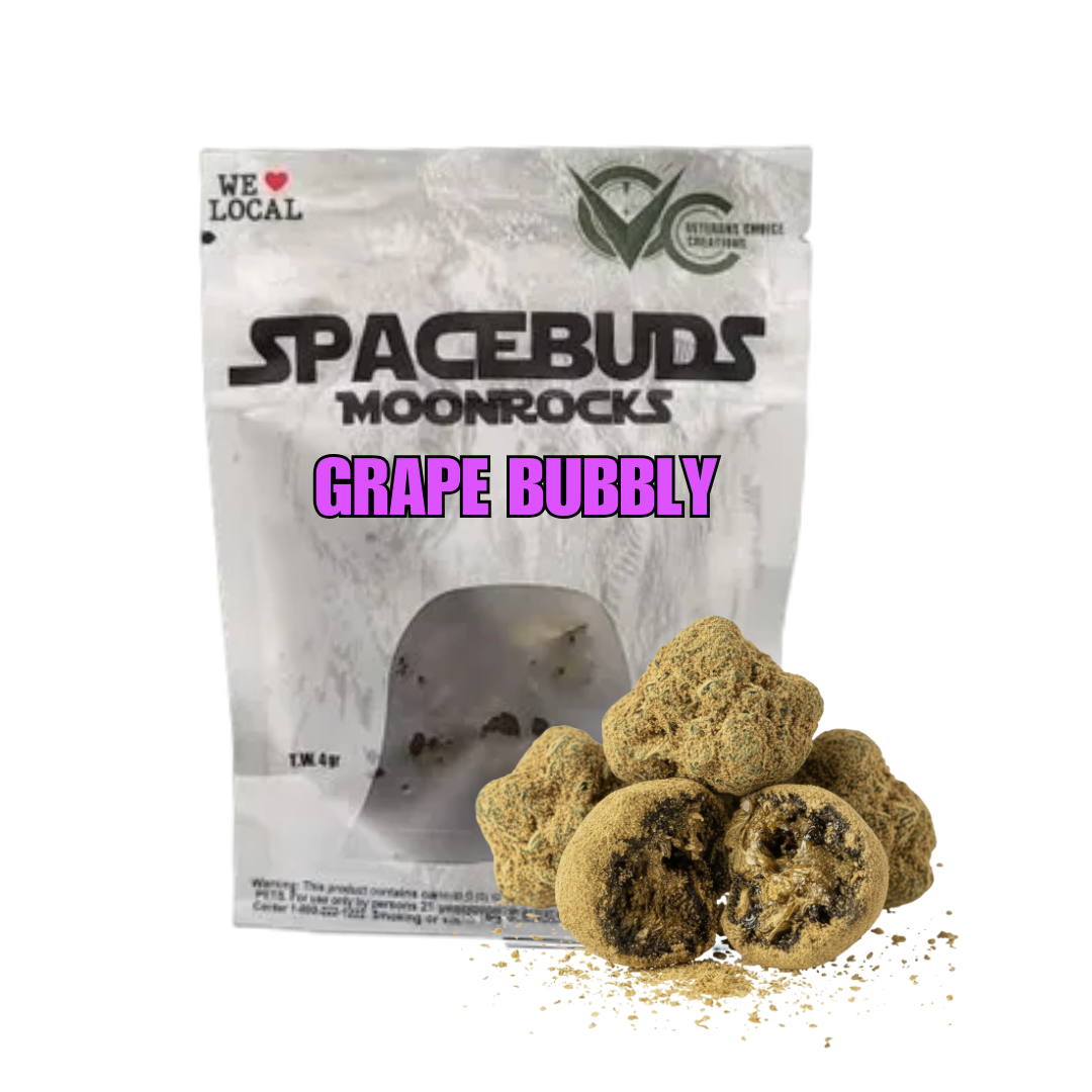 SpaceBuds Grape Bubbly Moonrocks Flower  (Hybrid Indica) 68% {4g}