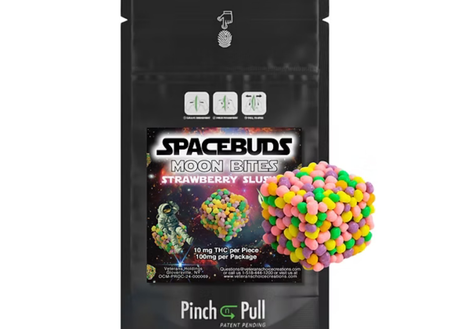 SpaceBuds Strawberry Strawberry Slushie Live Rosin Moon Bites Gummies 10-pack (Hybrid) {100mg}