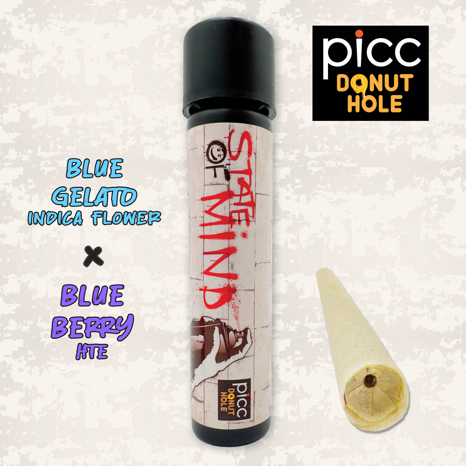 State Of Mind Blue Gelato x Blueberry Infused Pre-Roll (Indica) {1g}