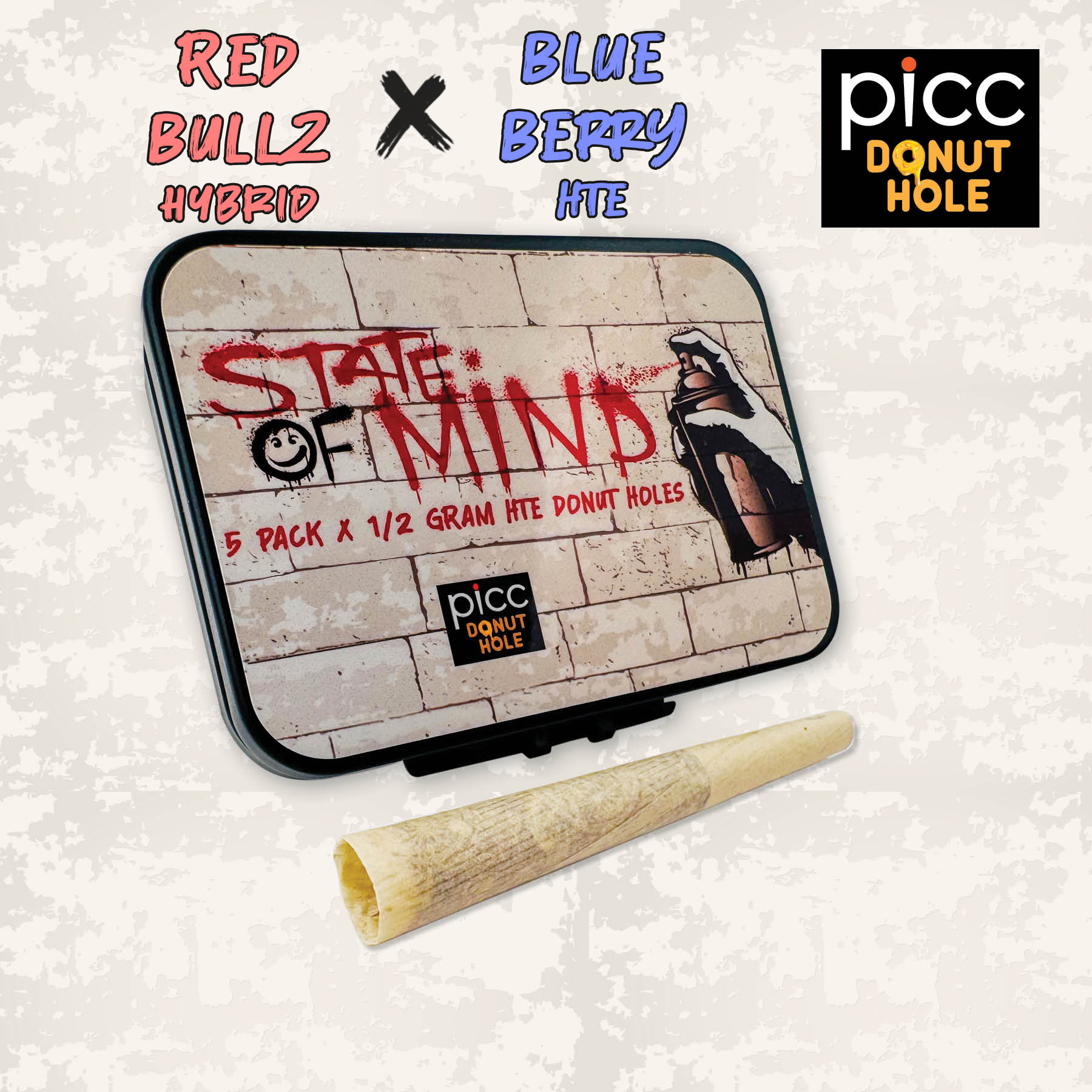 State Of Mind Red Bullz x Blueberry Infused Pre-Rolls 5-pack (Hybrid) {2.5g}