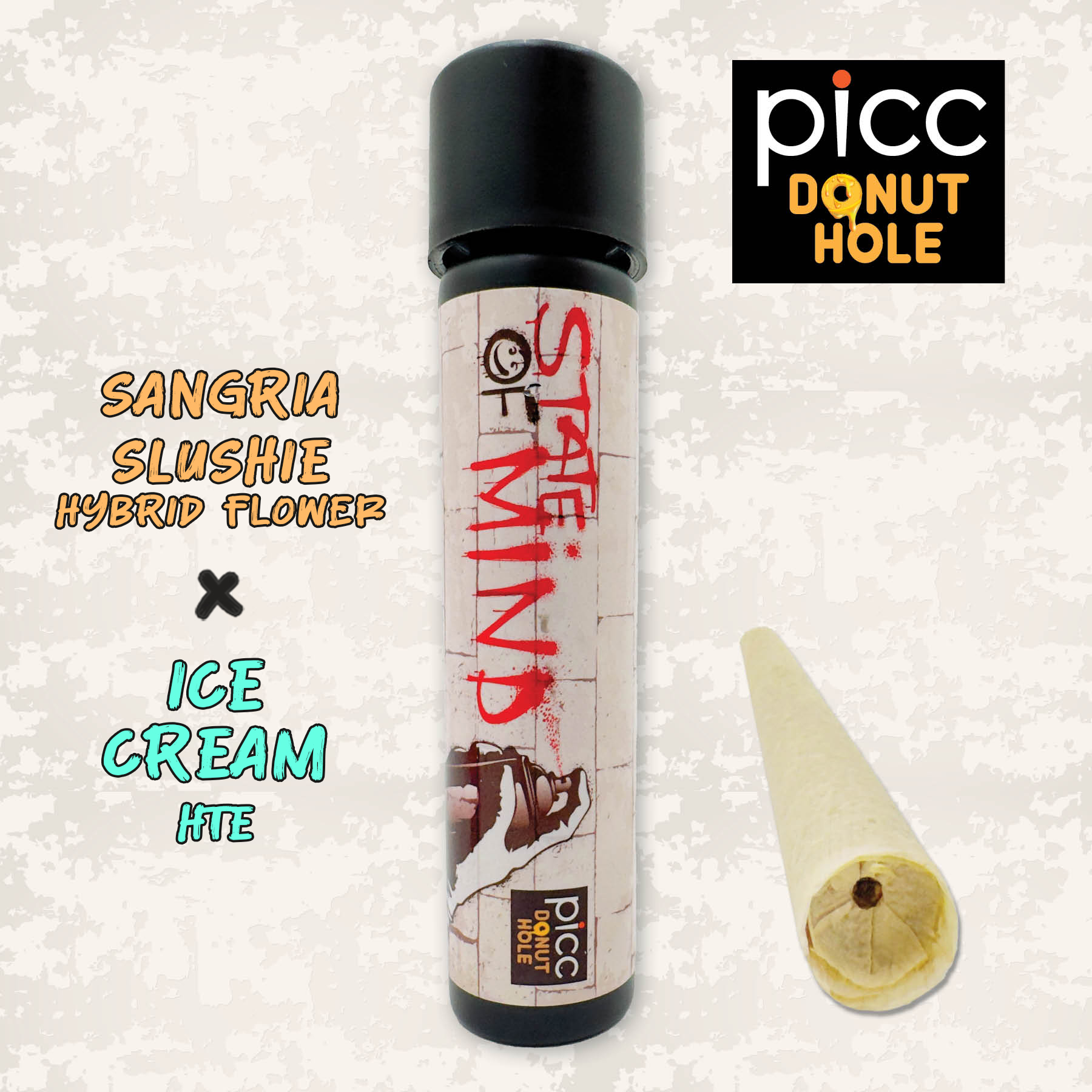 State Of Mind Sangria Slush x Ice Cream Infused Pre-Roll (Hybrid) 36.5% {1g}