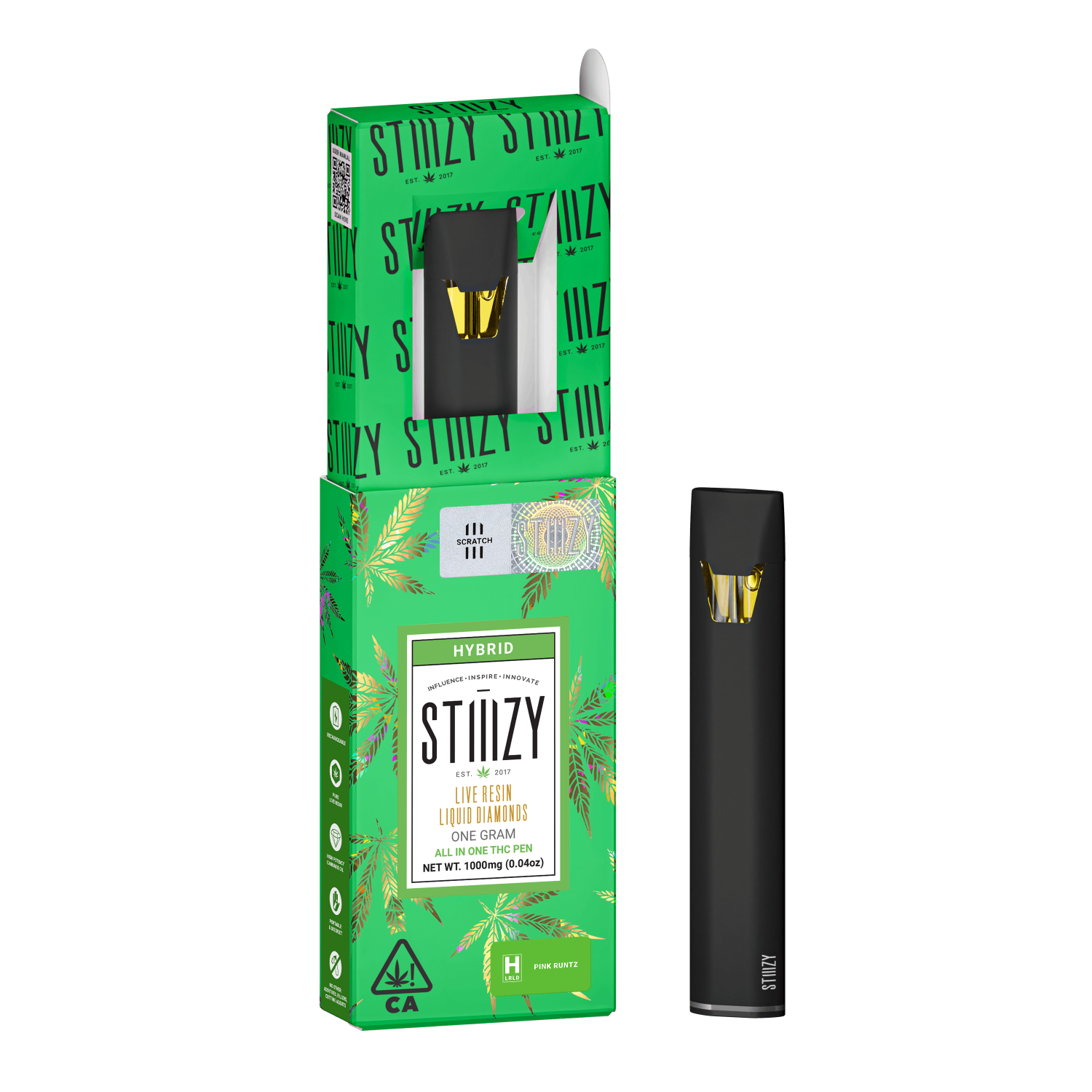 Stiiizy Pink Runtz Liquid Diamonds All-In-One Vapes  (Hybrid) 84% {1g}