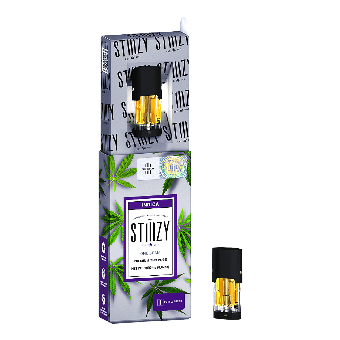 Stiiizy Purple Punch Vape Pods  (Hybrid Indica) 77.52% {1g}