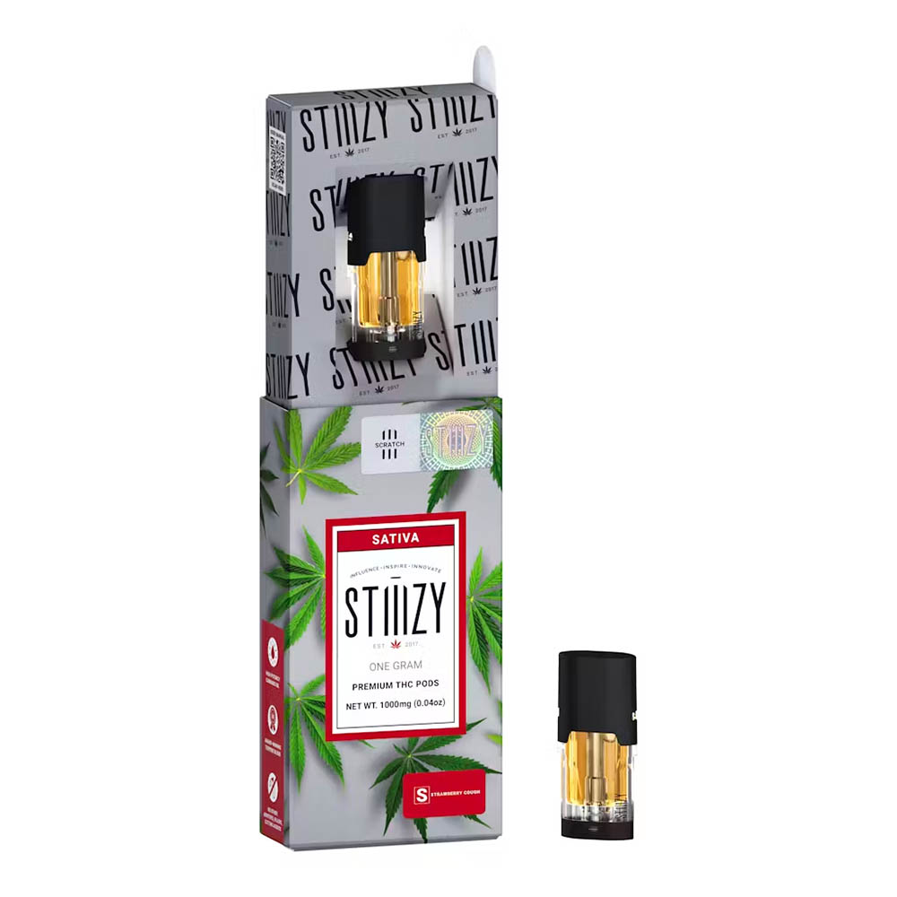 Stiiizy Strawberry Cough Vape Pods (Sativa) 81.52% {1g}