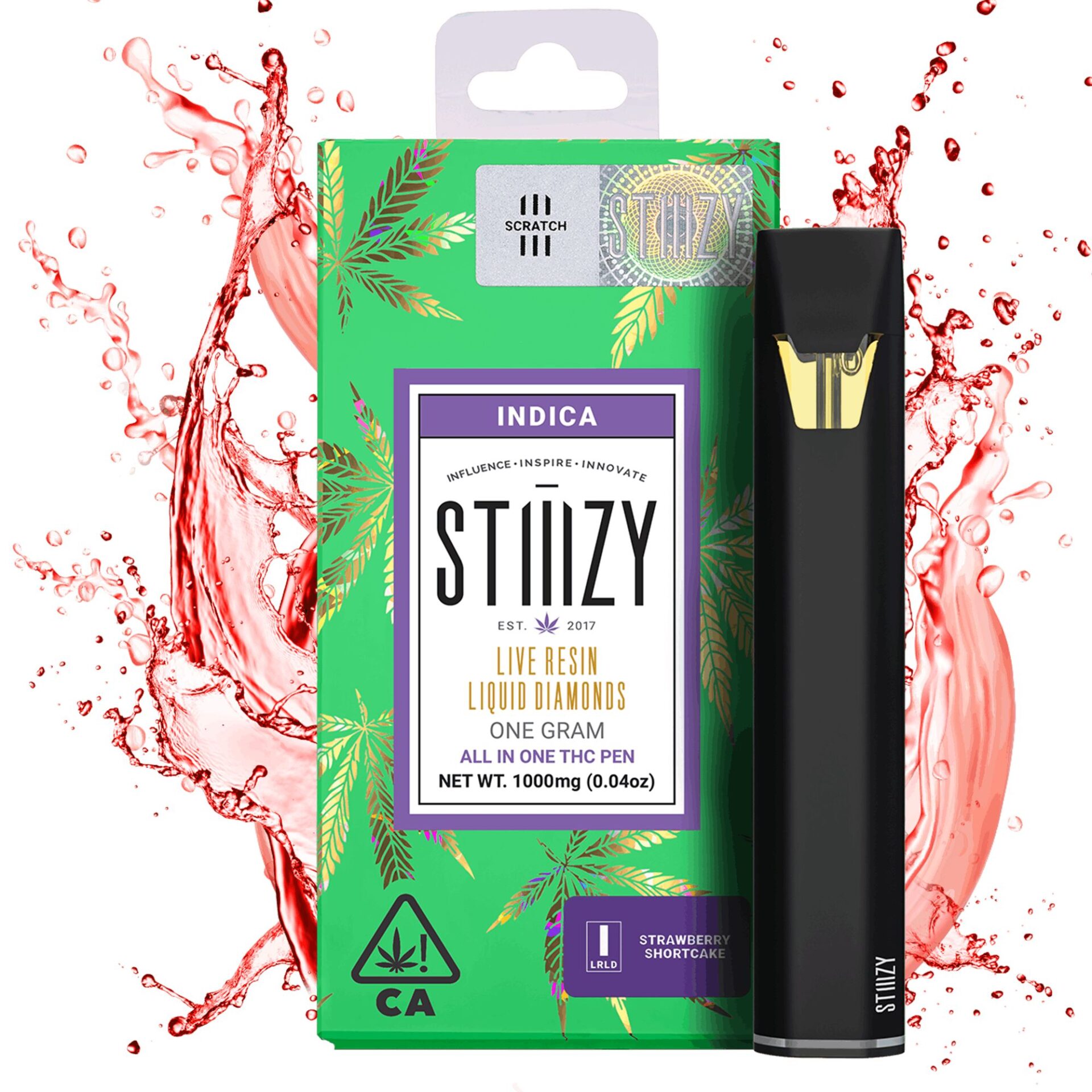 Stiiizy Strawberry Shortcake Liquid Diamonds All-In-One Vapes  (Hybrid) 88% {1g}