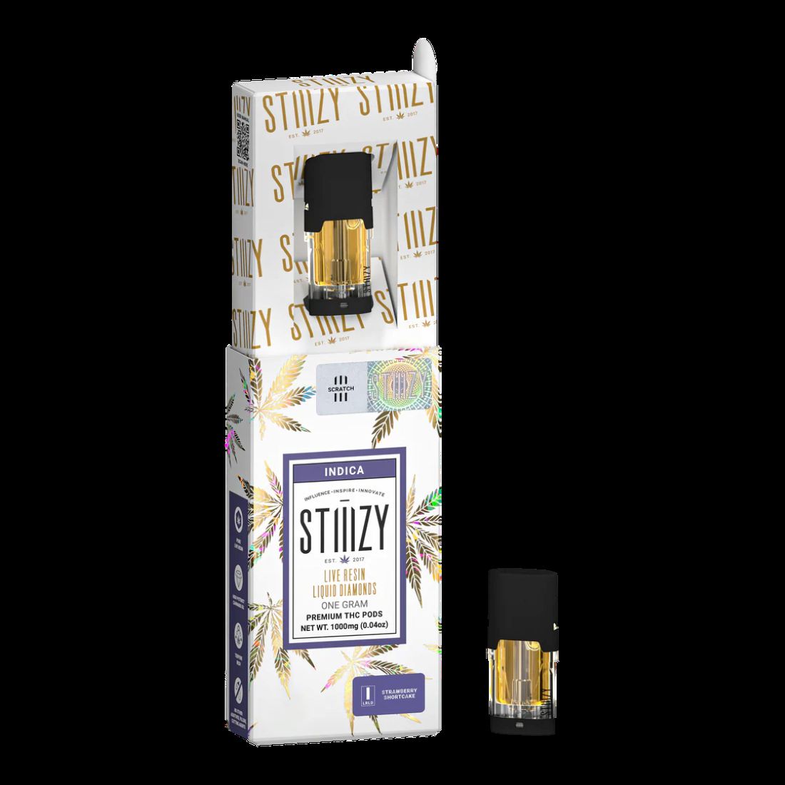 Stiiizy Strawberry Shortcake Liquid Diamonds Vape Pods  (Hybrid) 81.23% {1g}