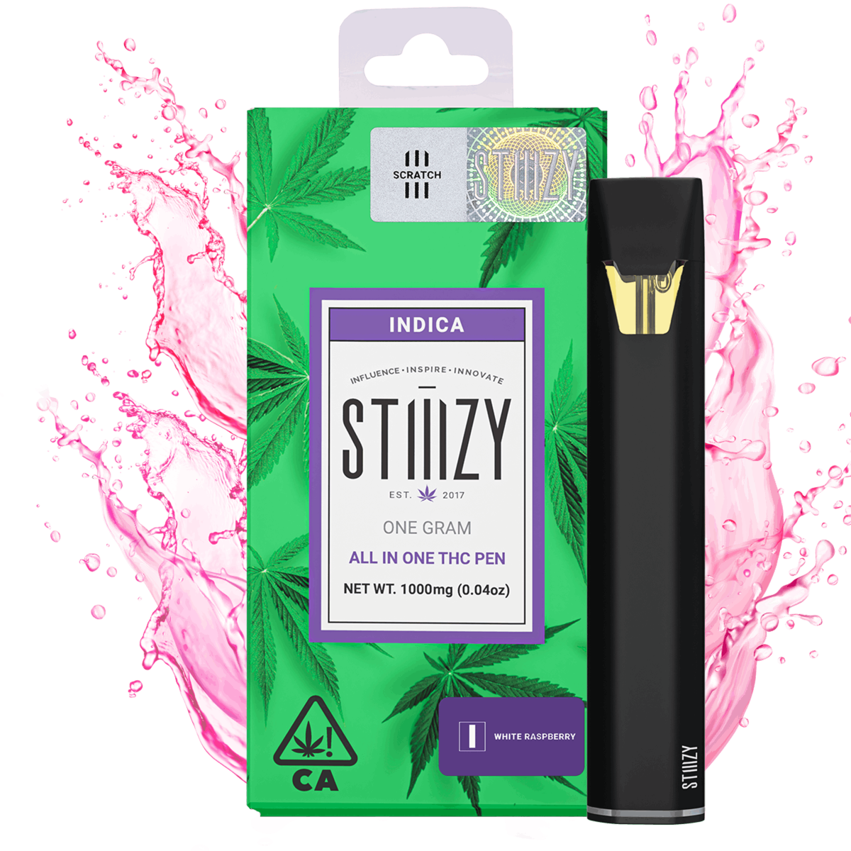 Stiiizy White Raspberry All-In-One Vapes  90% {1g}