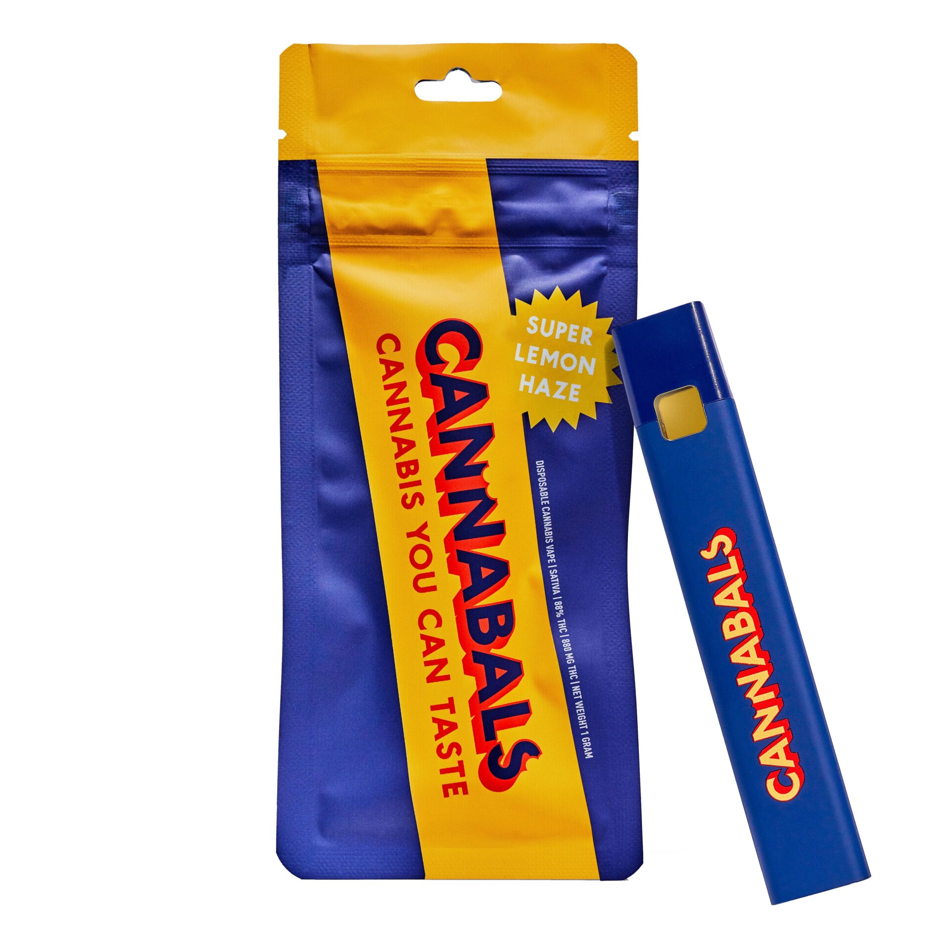 Cannabals Super Lemon Haze Disposable Vapes  (Sativa) 88% {1g}