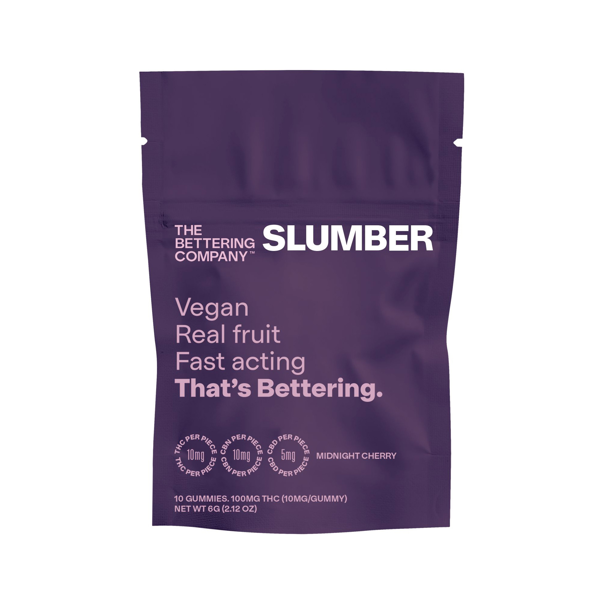 The Bettering Company Slumber Midnight Cherry 1:1 THC: CBN Gummies (Indica) {100mg}