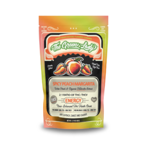 The Green Lady Edibles Gummies Spicy Peach Margarita Energy Sativa 100mg