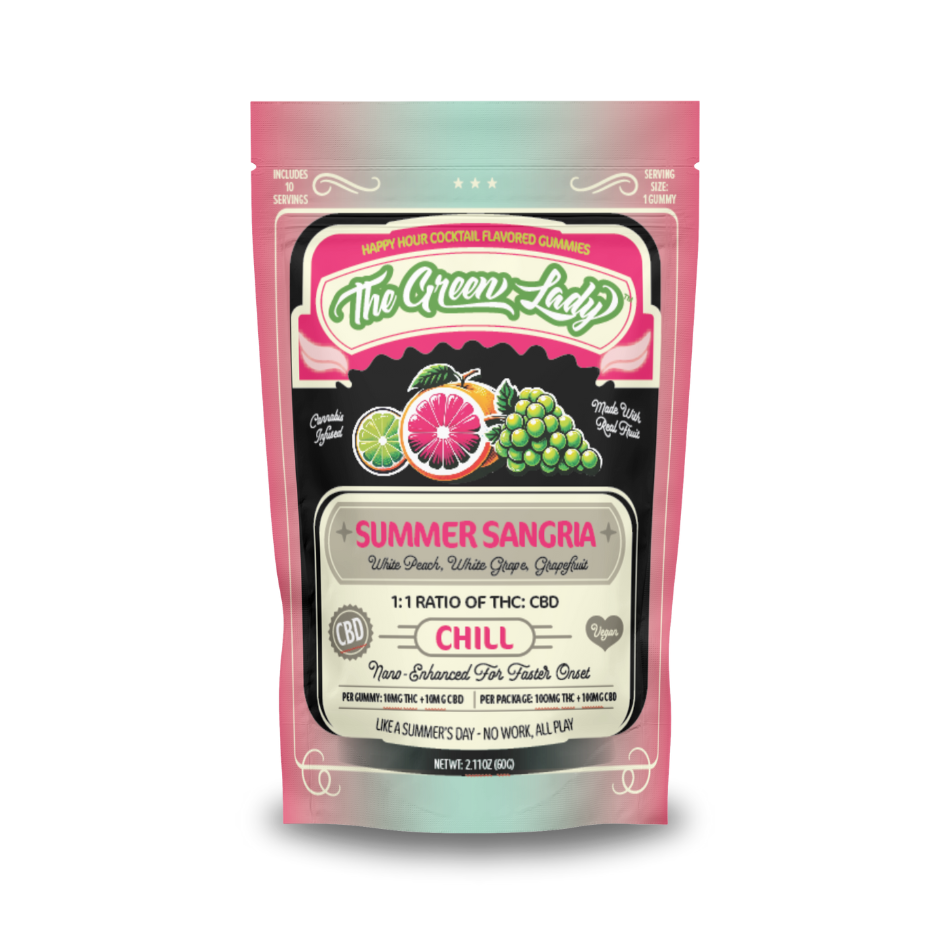 The Green Lady Edibles Gummies Summer Sangria Chill Indica 100mg