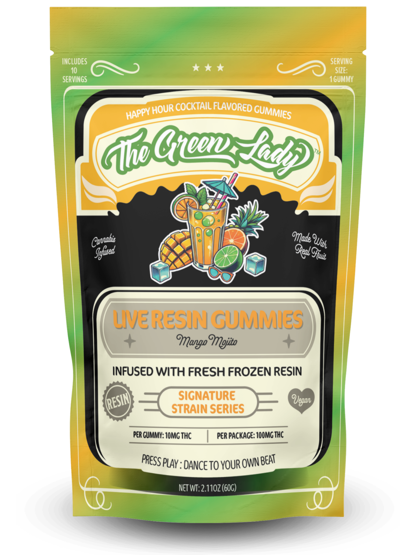 The Green Lady Mango Mojito Live Resin Edible {100mg}