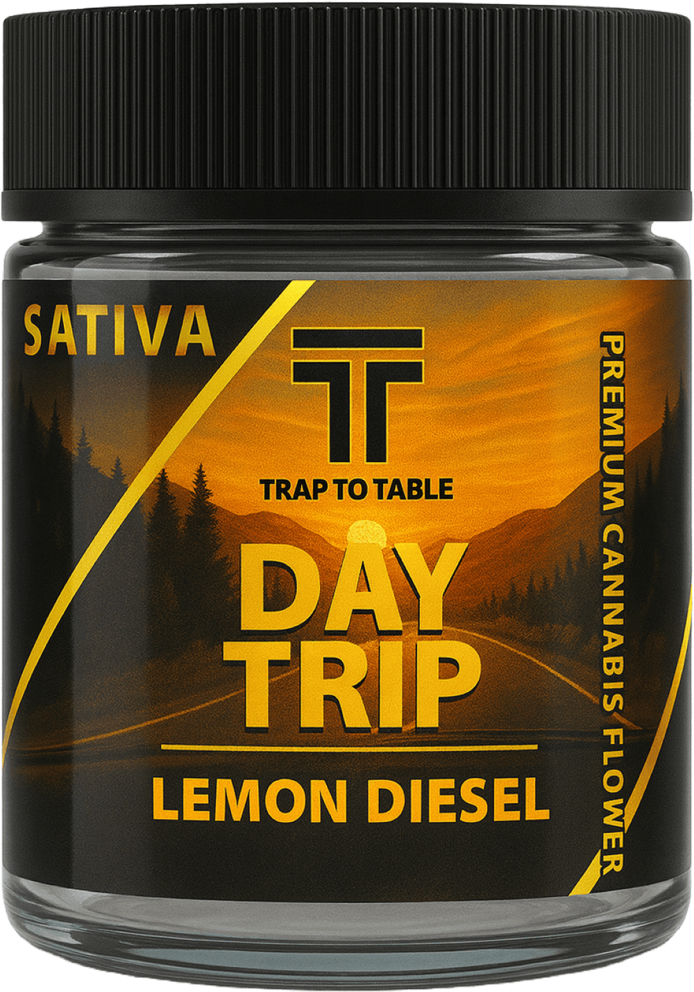 Trap To Table Lemon Diesel Day Trip Flower  (Sativa) 26% {3.5g}