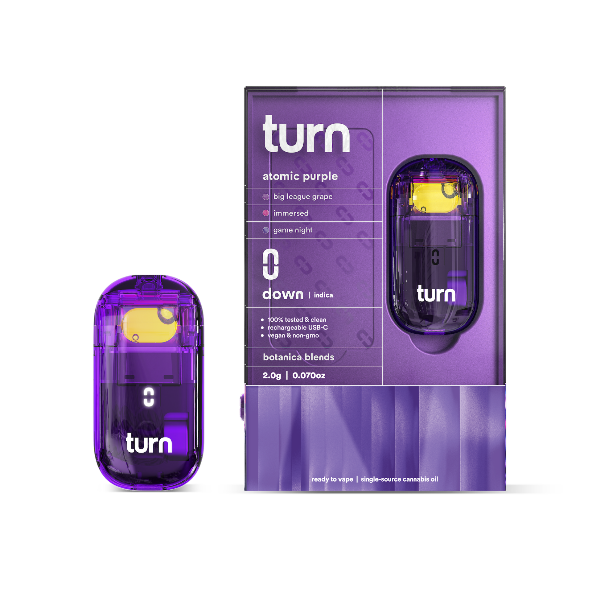 TURN Atomic Purple Retrovision All-In-One Vapes (Indica) 81.75% {2g}