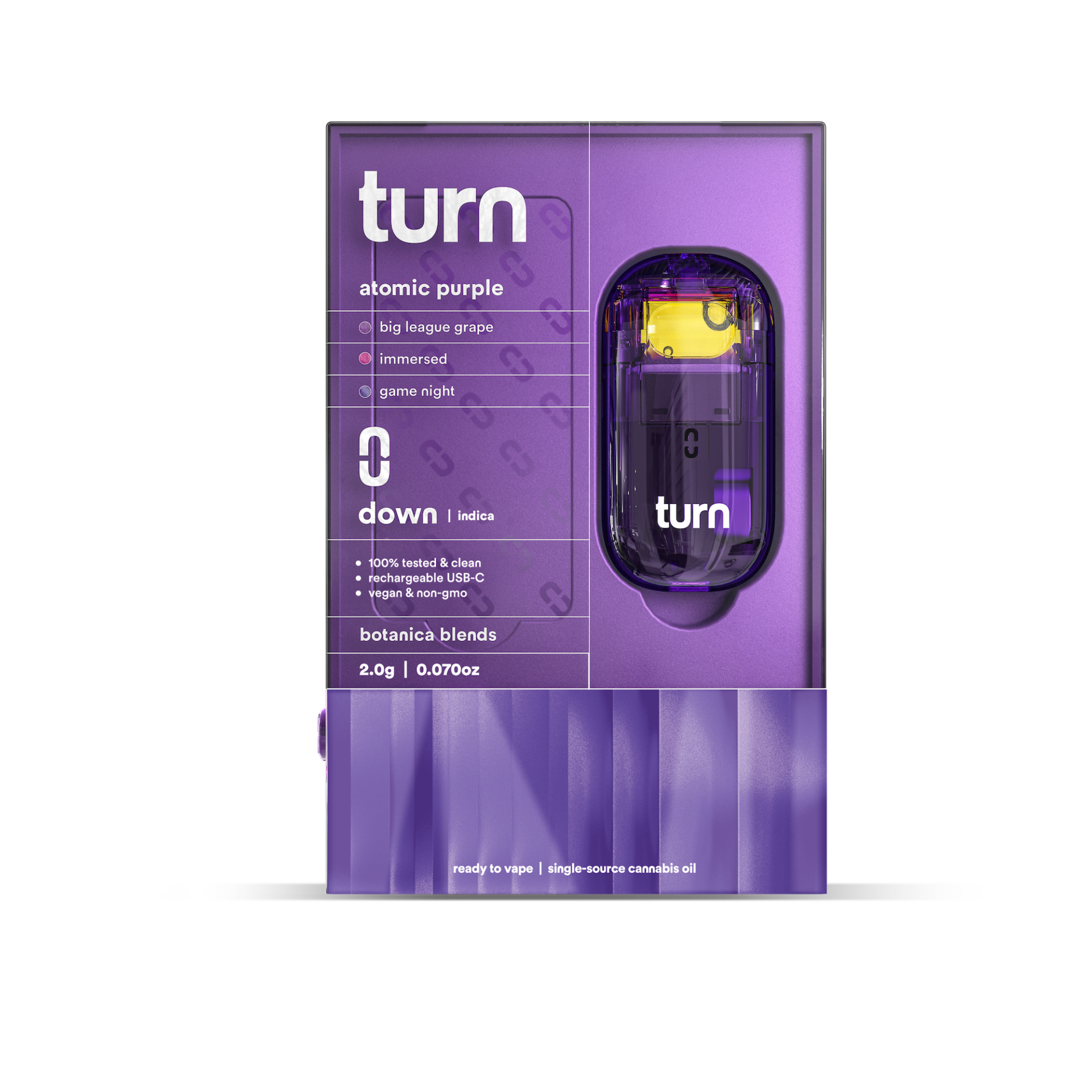 TURN Atomic Purple Retrovision All-In-One Vapes (Indica) 81.75% {2g}