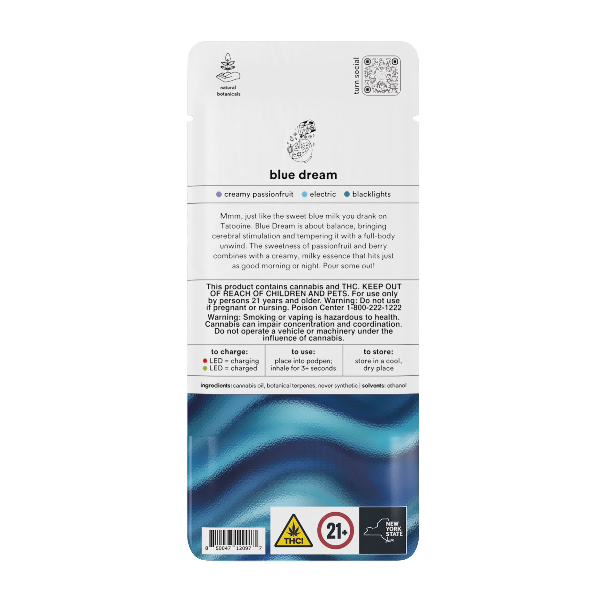 TURN Blue Dream Botanica Blends Vape Pods  (Sativa) 87.66% {1g}