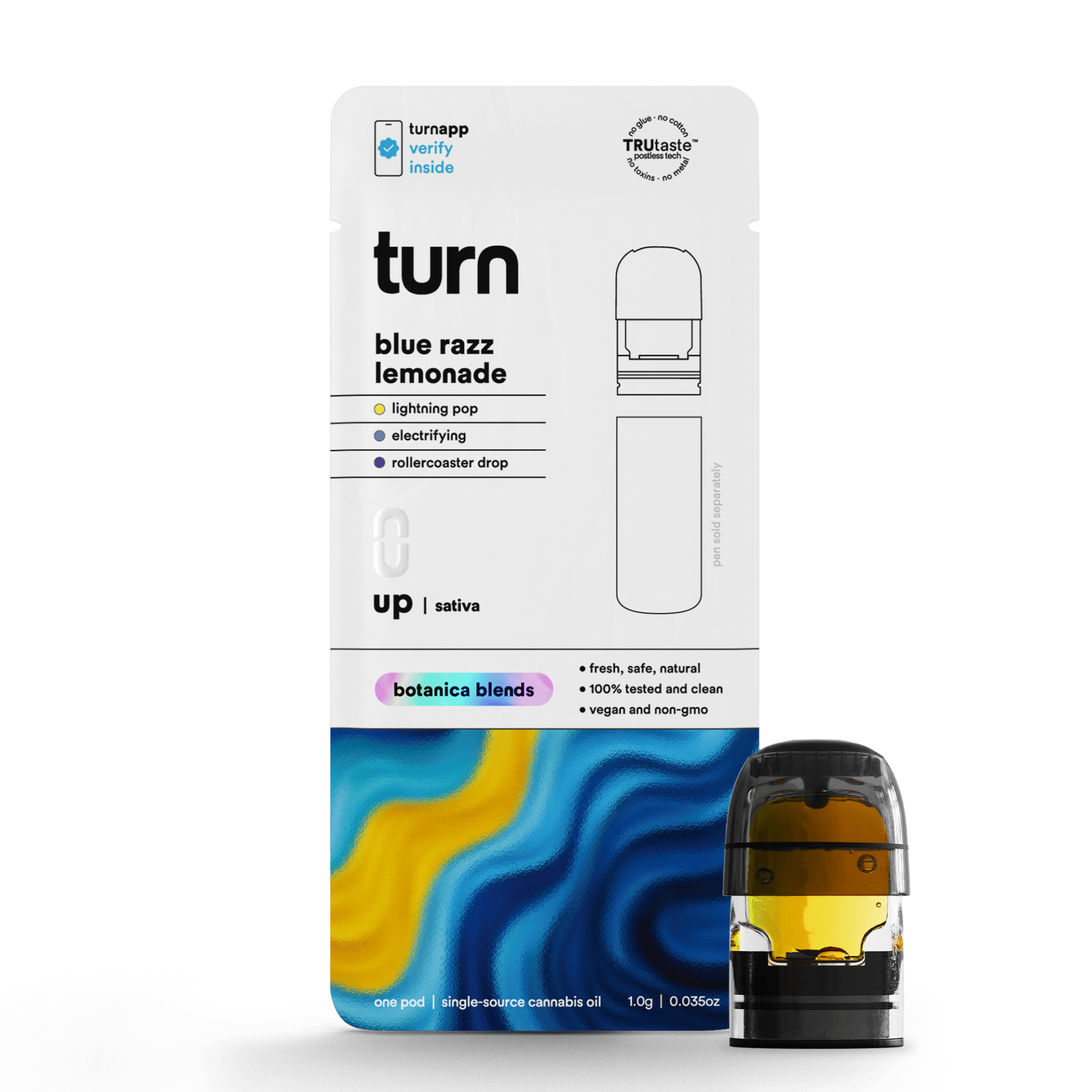 TURN Blue Razz Lemonade Vape Pods  (Sativa) 90.02% {1g}