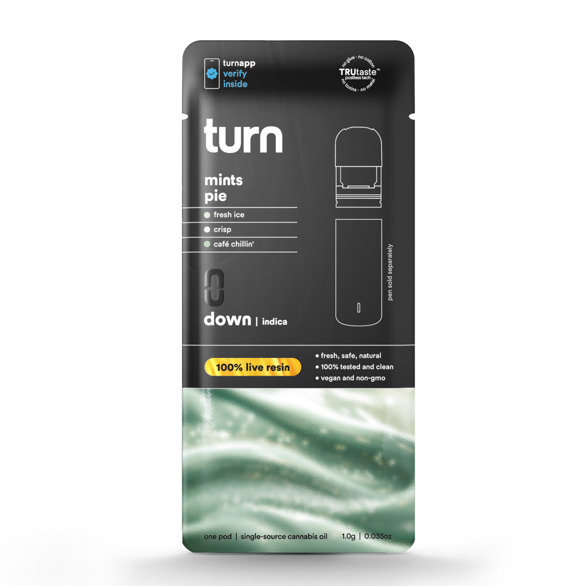 TURN Mints Pie Live Resin Vape Pods  (Indica) 77.02% {1g}