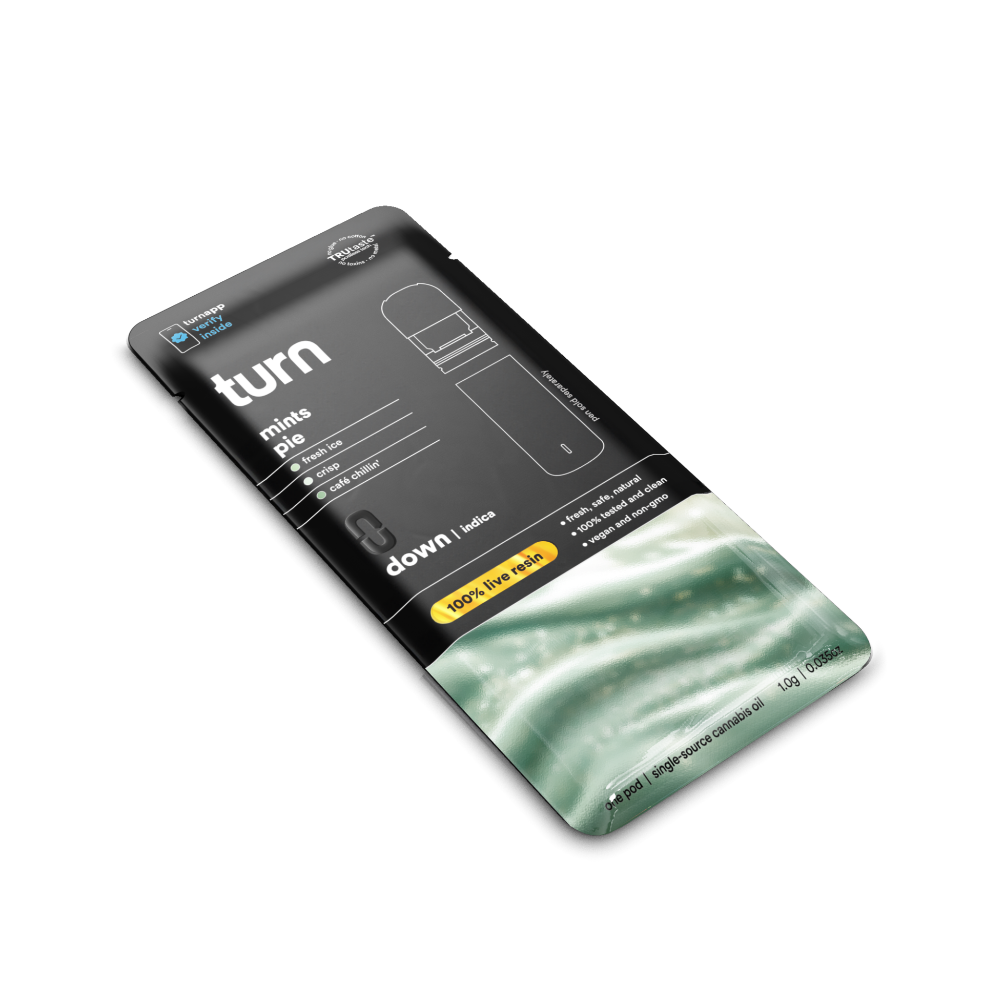 TURN Mints Pie Live Resin Vape Pods  (Indica) 77.02% {1g}