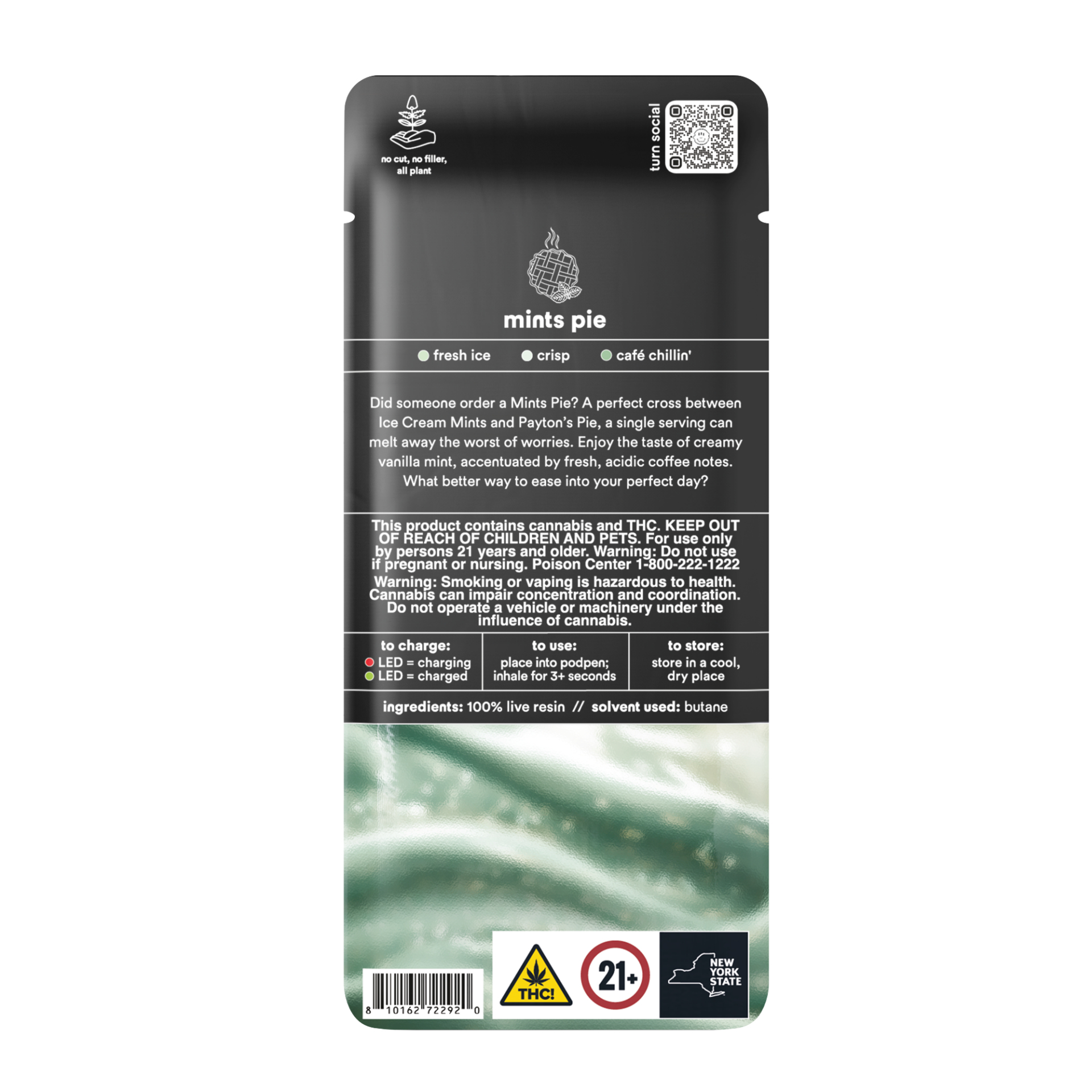 TURN Mints Pie Live Resin Vape Pods  (Indica) 77.02% {1g}