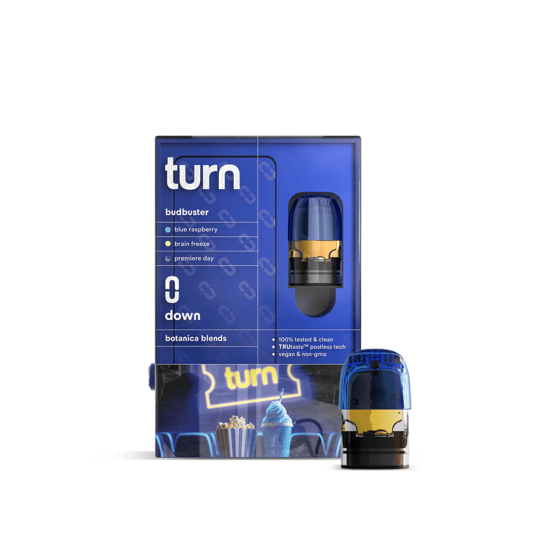 TURN Budbuster Blue Retrovision Vape Pods  (Indica) 82.12% {1g}