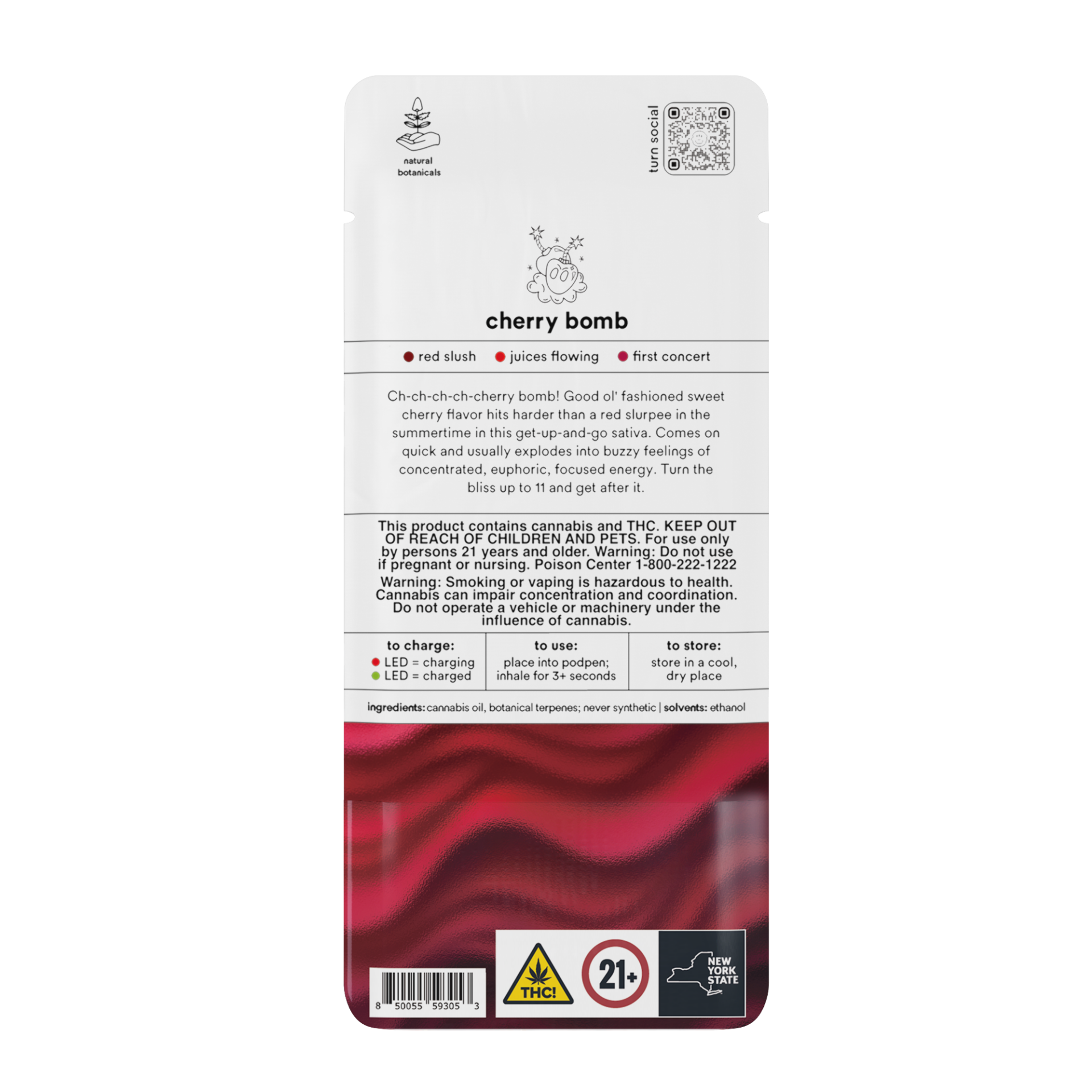 TURN Cherry Bomb Botanica Blends Vape Pods  (Sativa) 87.57% {1g}