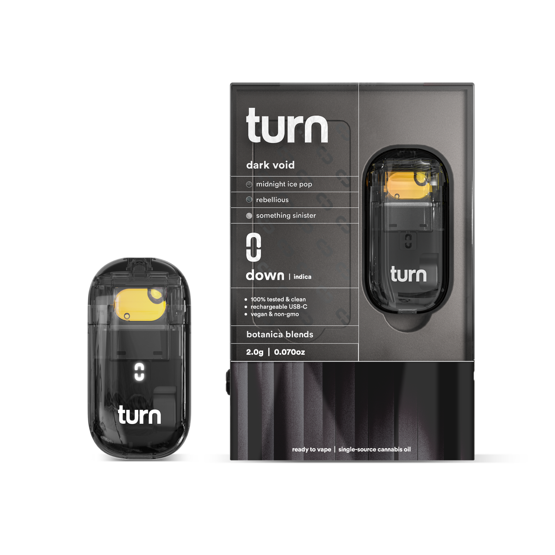 TURN Dark Void Retrovision All-In-One Vapes  (Indica) 82.6% {2g}