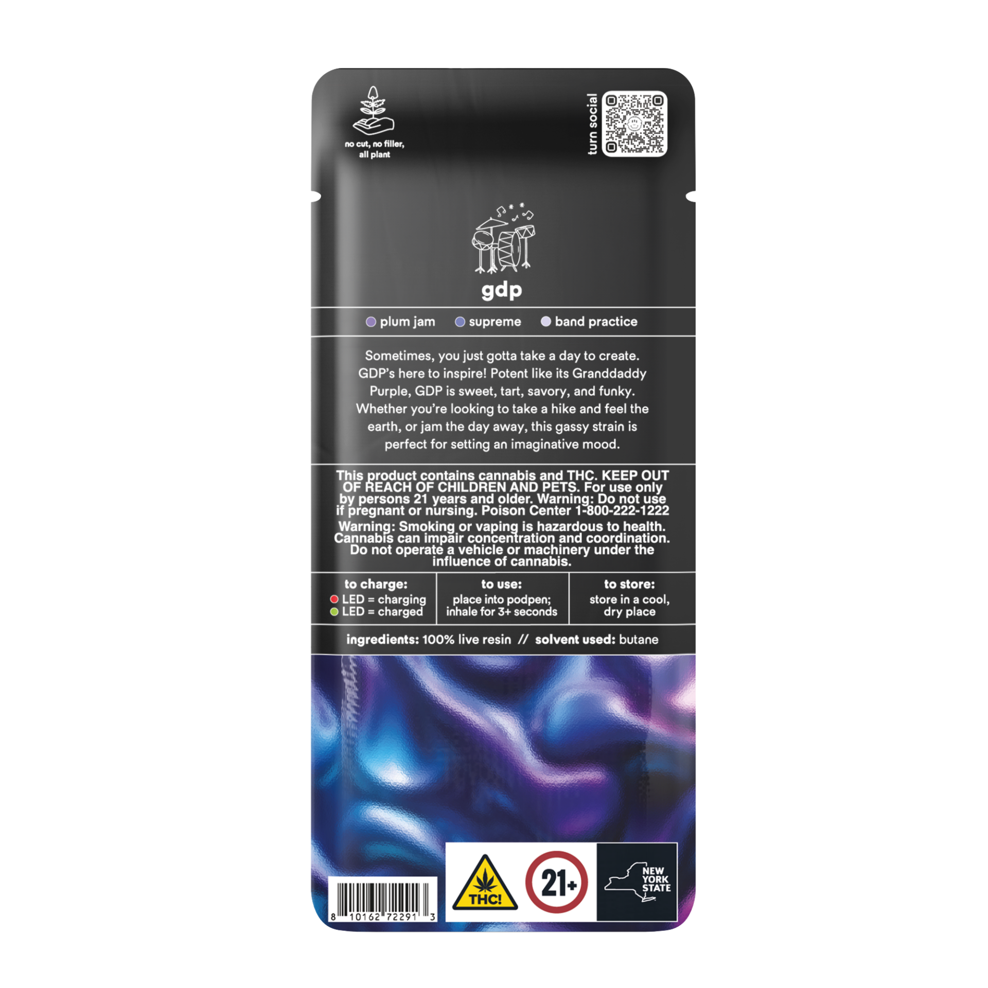 TURN GDP Live Resin Vape Pods (Indica) 73.05% {1g}