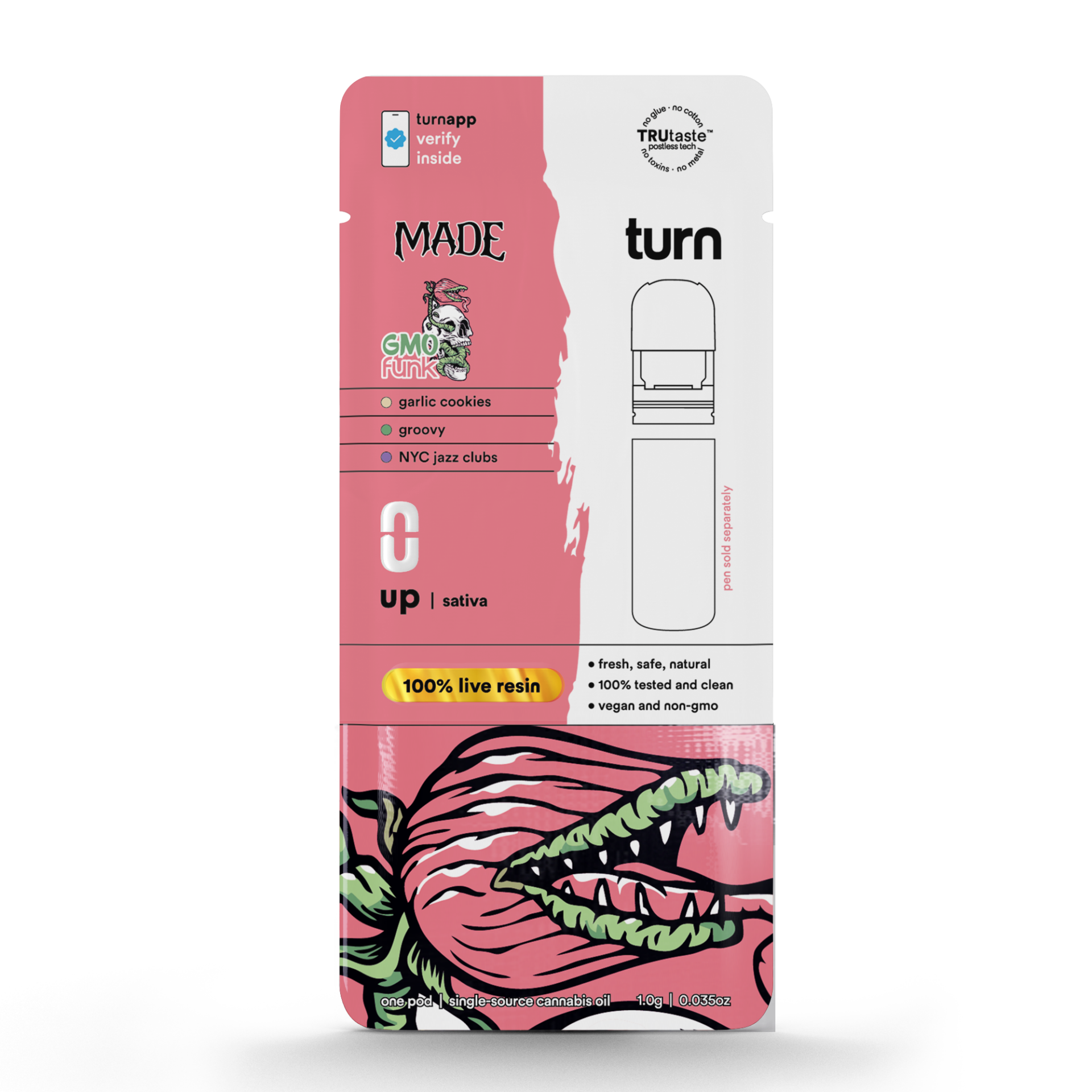 TURN GMO Funk Live Resin Vape Pods  (Sativa) 71.94% {1g}