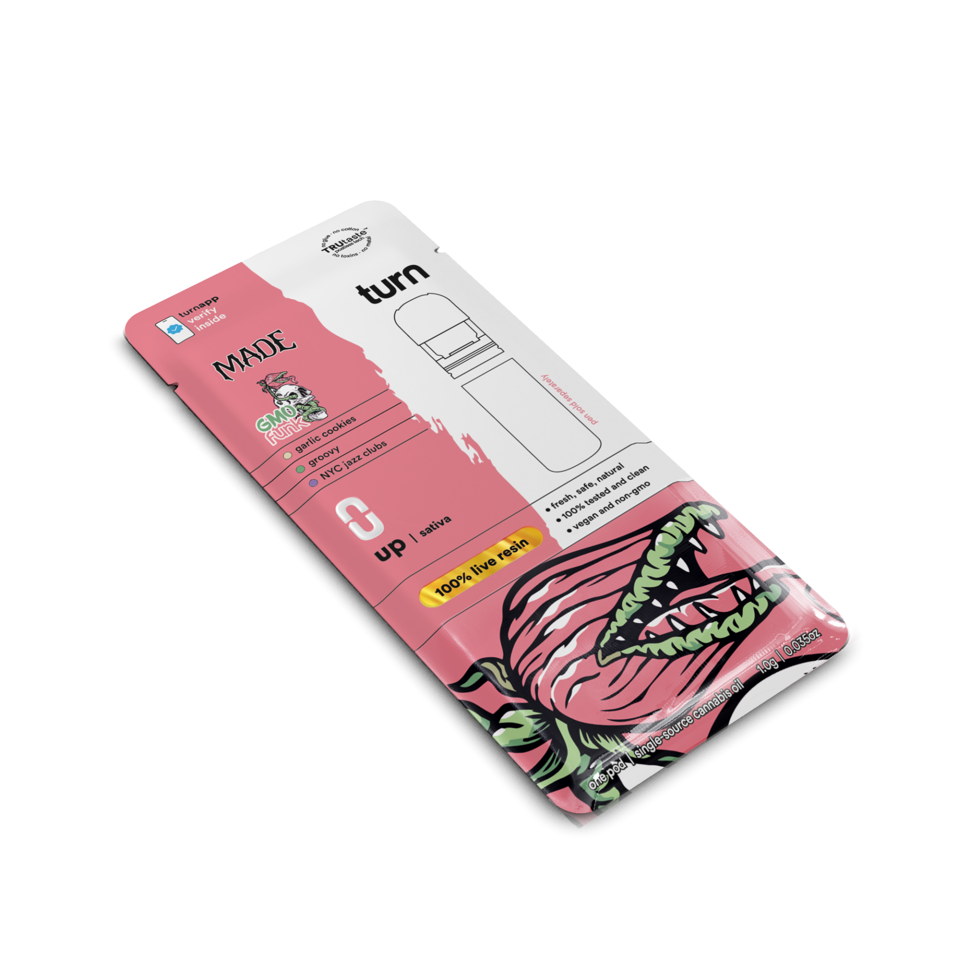 TURN GMO Funk Live Resin Vape Pods  (Sativa) 71.94% {1g}