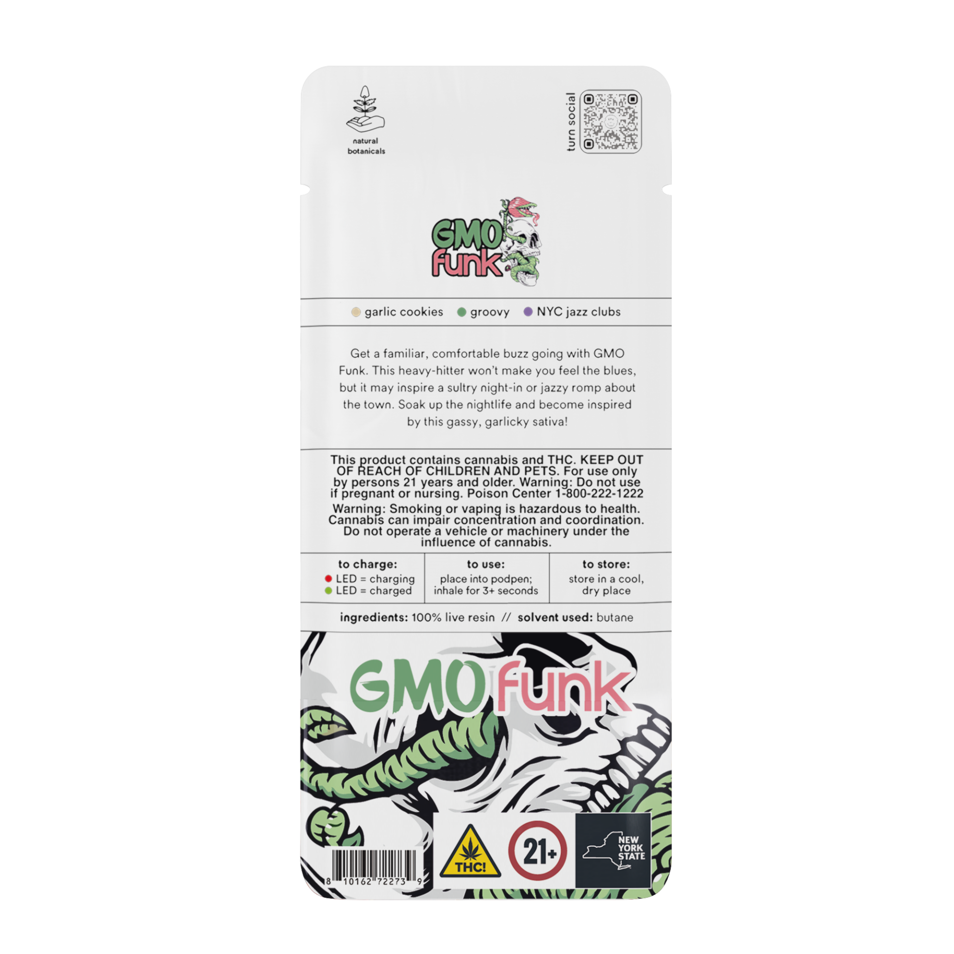 TURN GMO Funk Live Resin Vape Pods  (Sativa) 71.94% {1g}