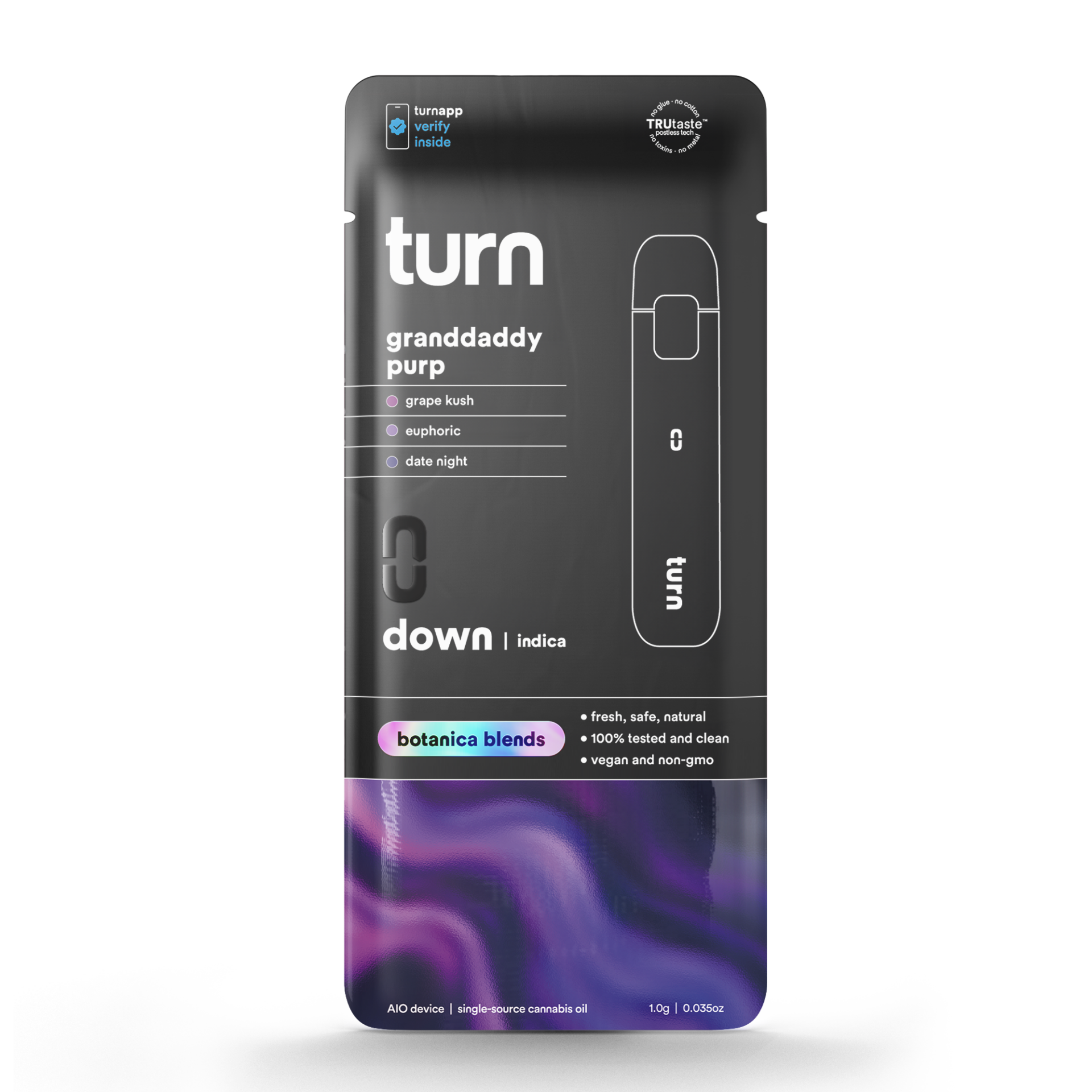 TURN Grand Daddy Purple All-In-One Vapes  95.56% {1g}