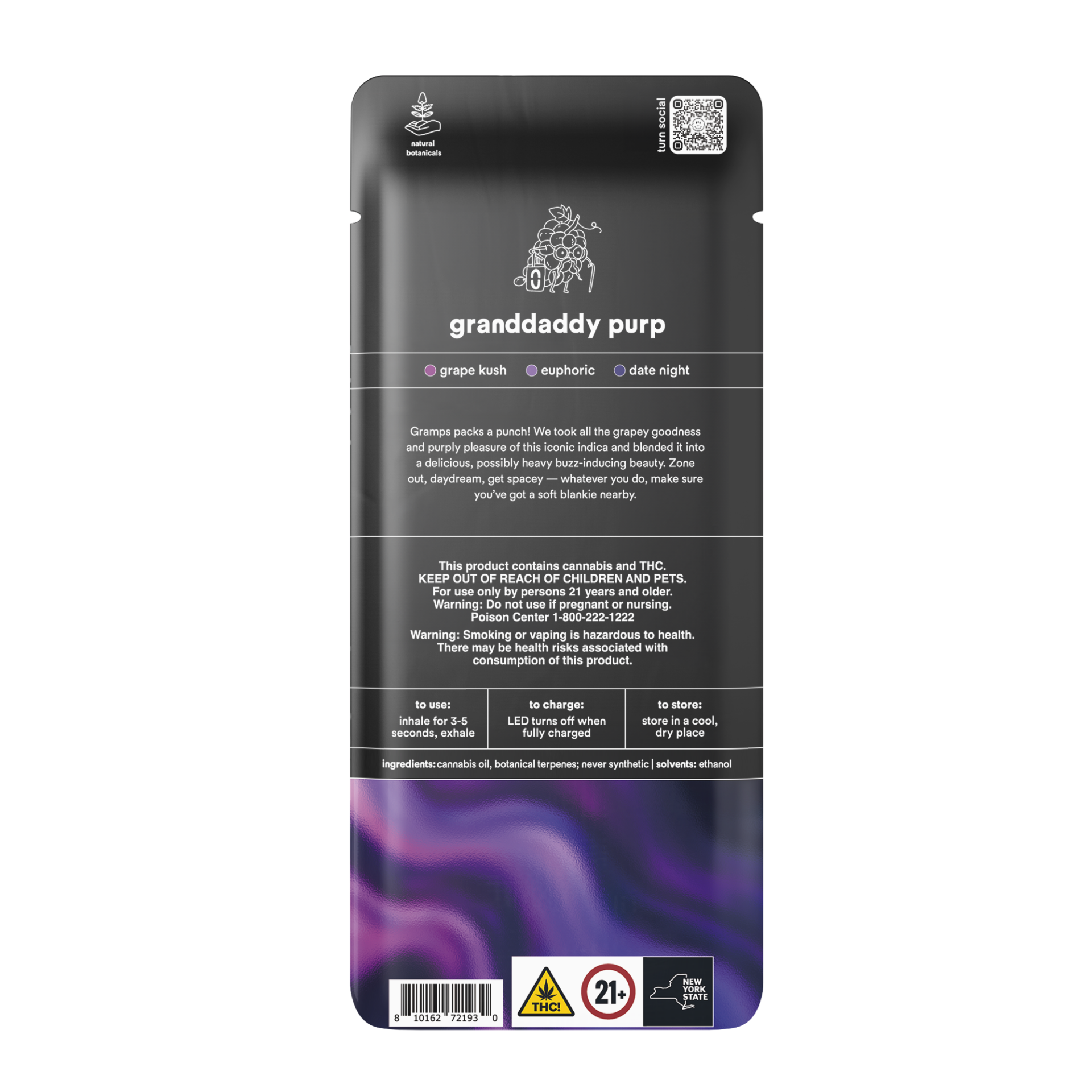 TURN Grand Daddy Purple All-In-One Vapes  95.56% {1g}