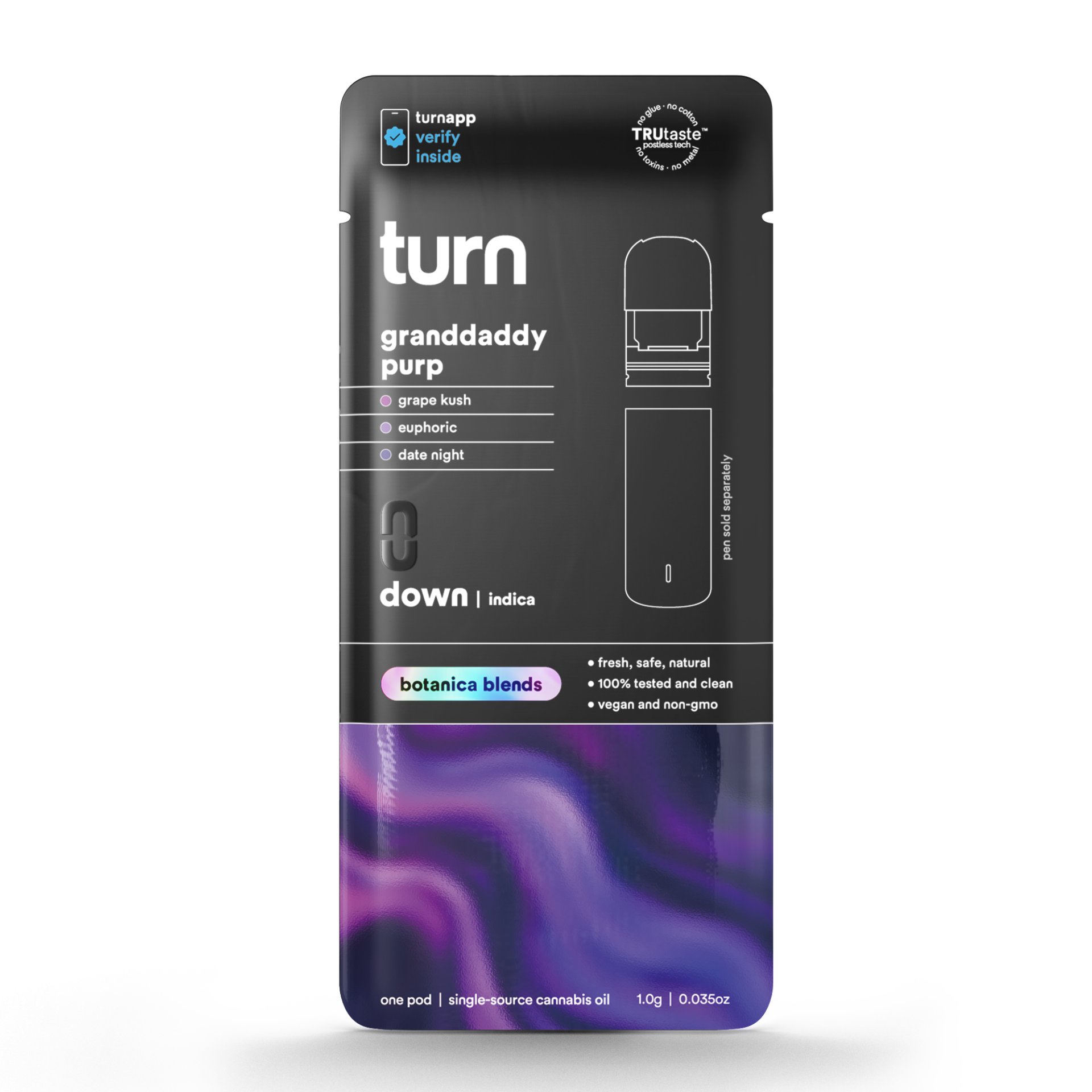 TURN Grand Daddy Purple Botanica Blends Vape Pods  (Indica) 88.71% {1g}