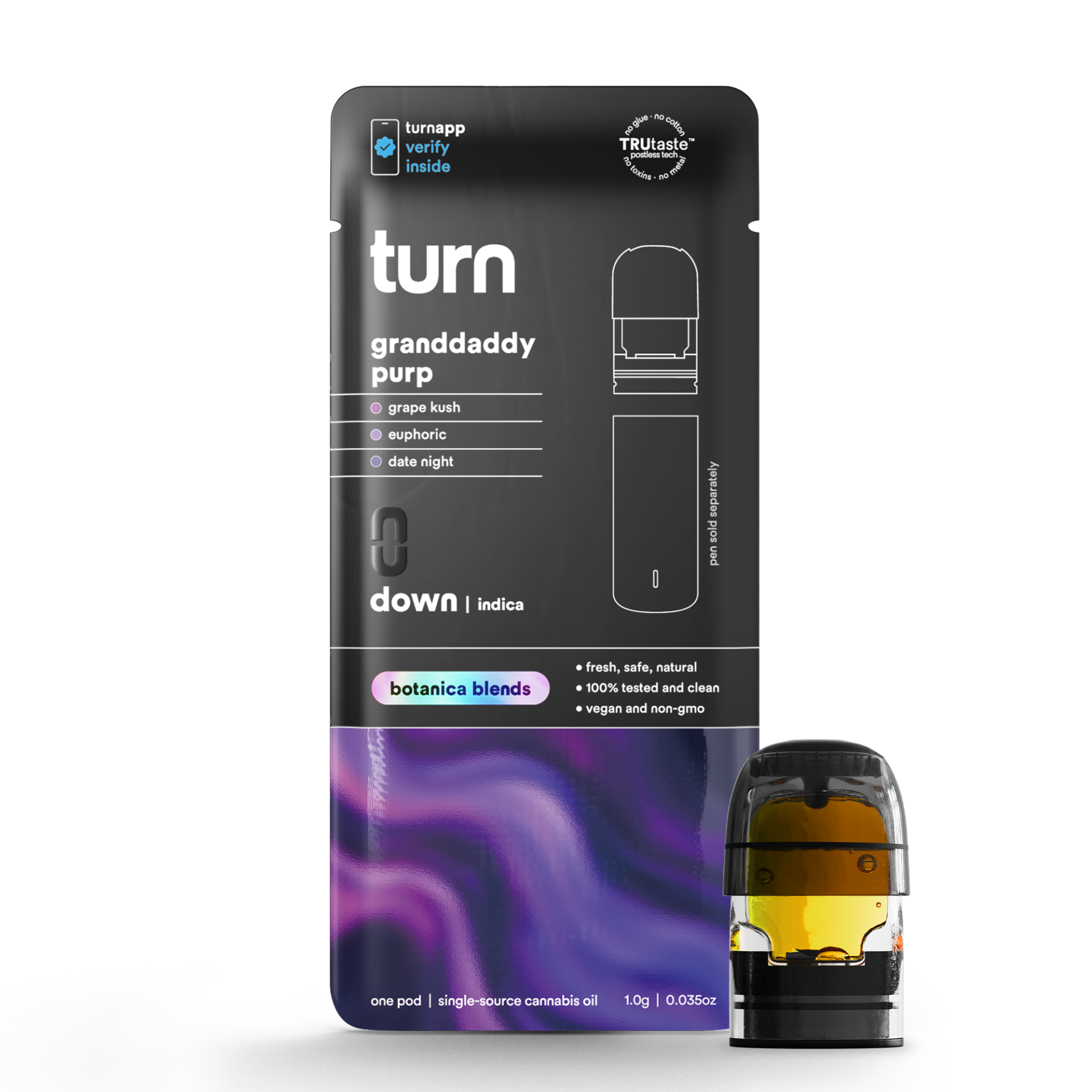 TURN Grand Daddy Purple Botanica Blends Vape Pods  (Indica) 88.71% {1g}