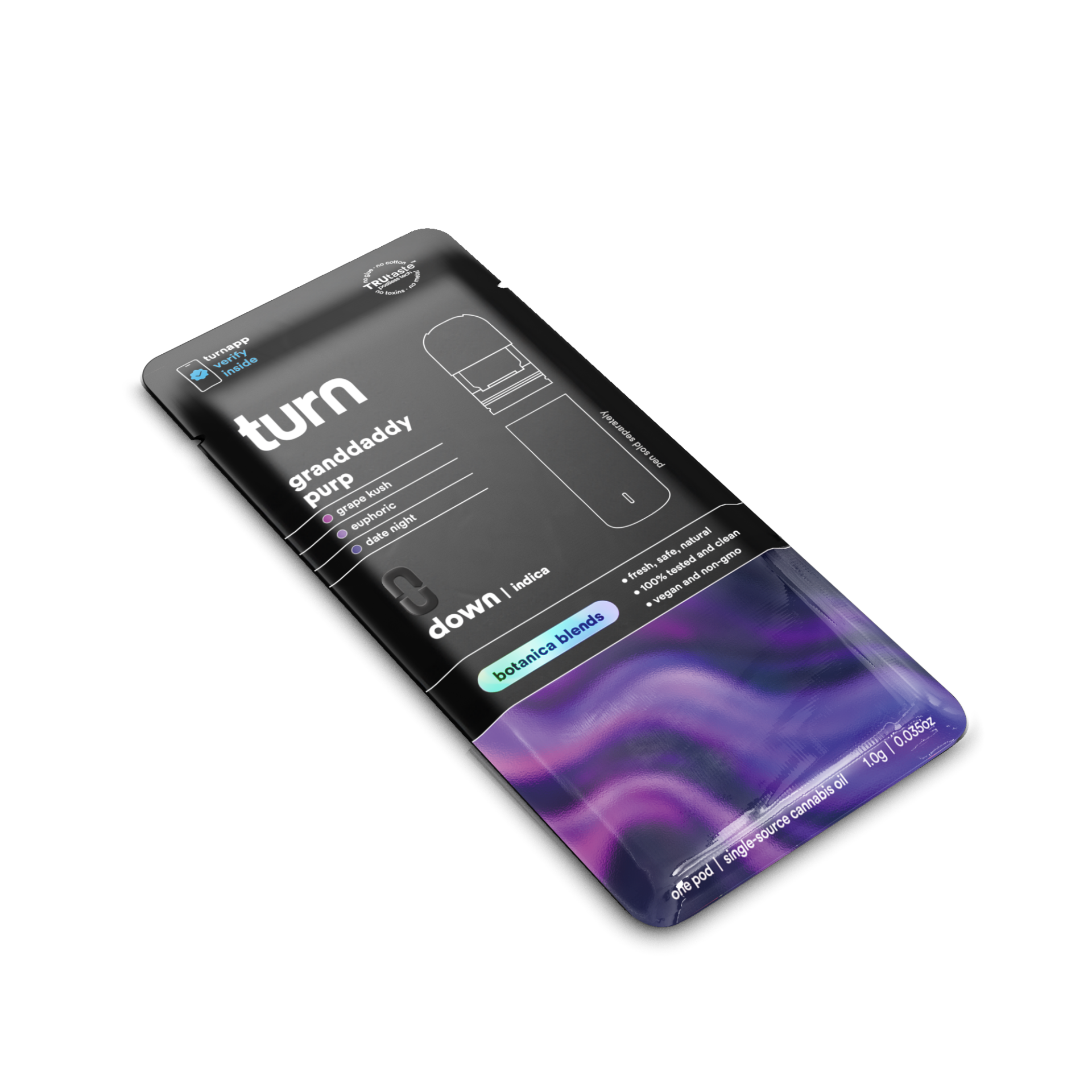 TURN Grand Daddy Purple Botanica Blends Vape Pods  (Indica) 88.71% {1g}