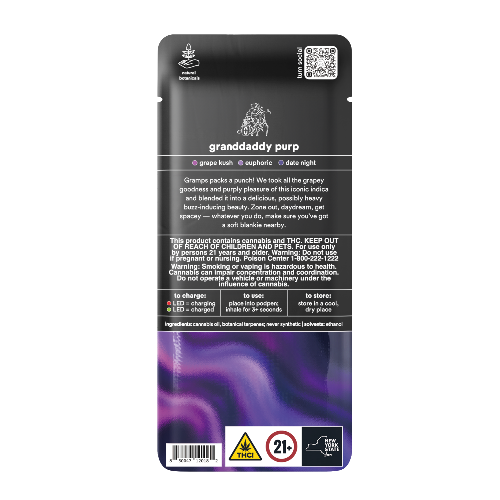 TURN Grand Daddy Purple Botanica Blends Vape Pods  (Indica) 88.71% {1g}