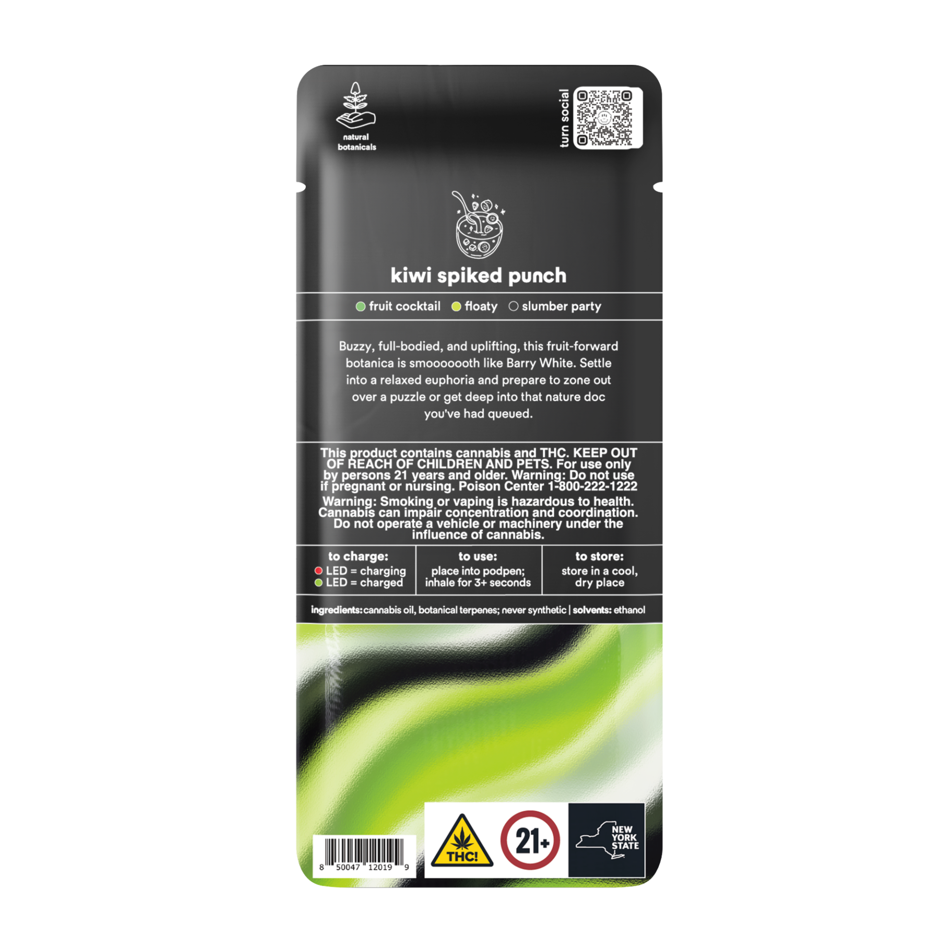 TURN Kiwi Spiked Punch Vape Pods (Indica) 90.76% {1g}