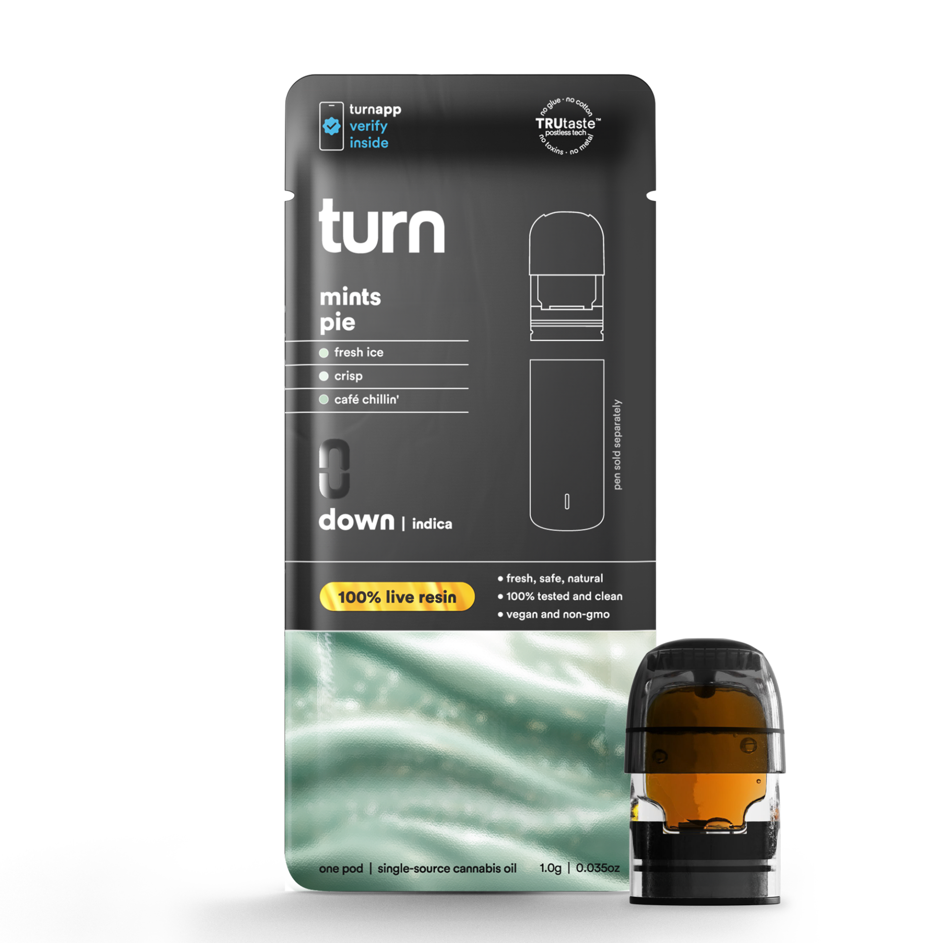TURN Mints Pie Live Resin Vape Pods  (Indica) 77.02% {1g}