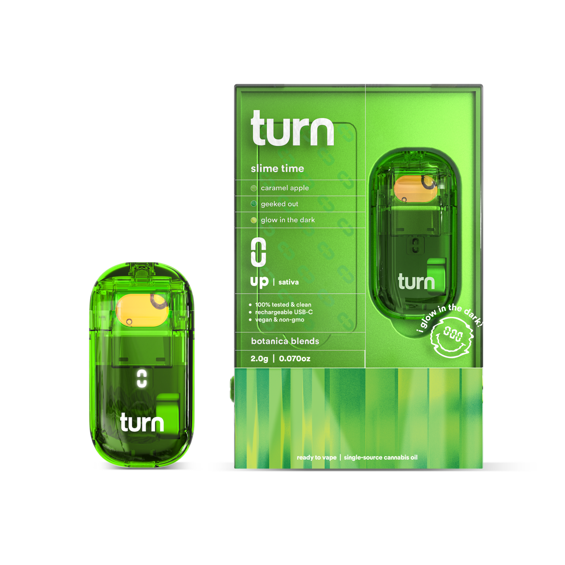 TURN Slime Time Retrovision All-In-One Vapes  (Sativa) 83.6% {2g}
