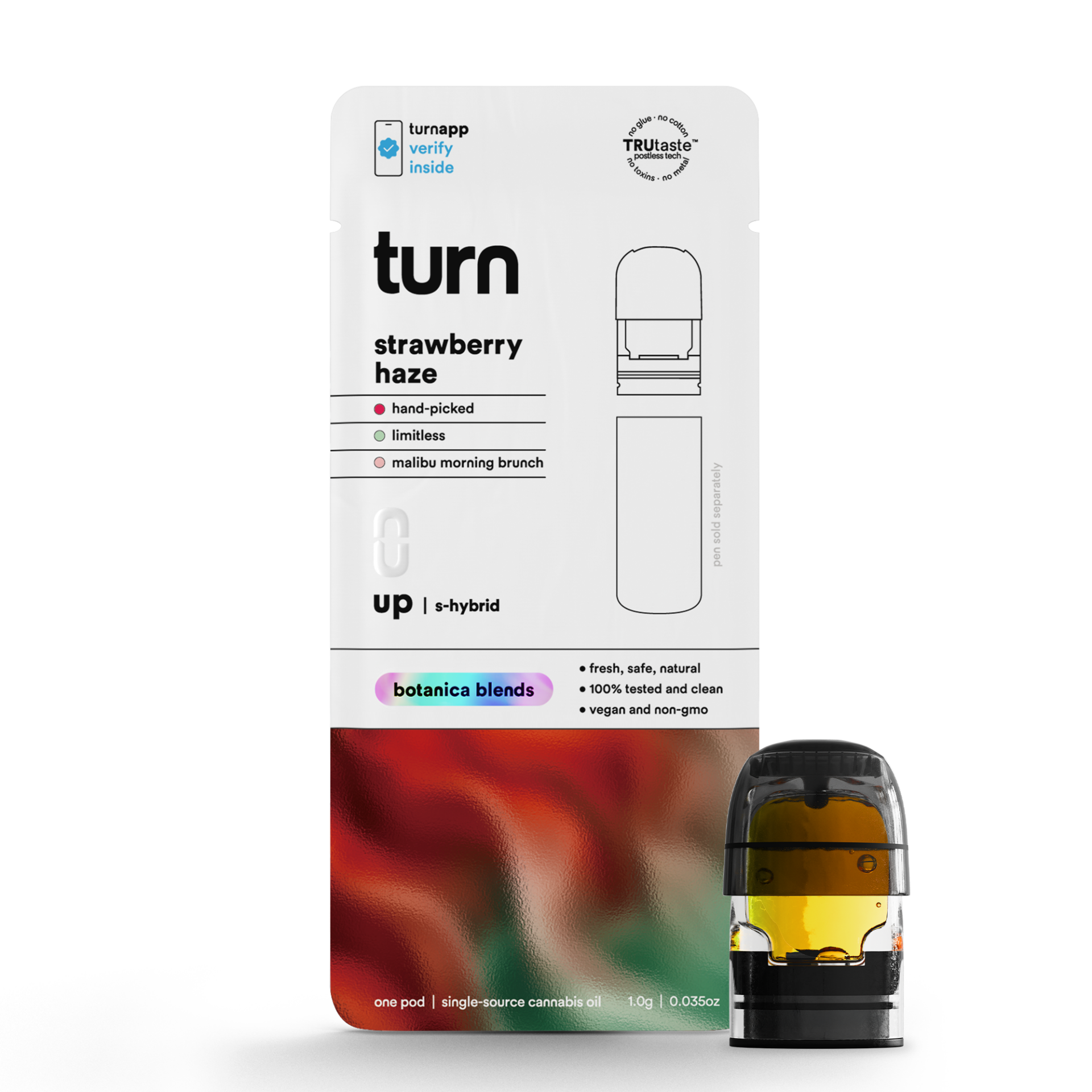 TURN Strawberry Haze Botanica Blends Vape Pods  (Sativa) 91.73% {1g}