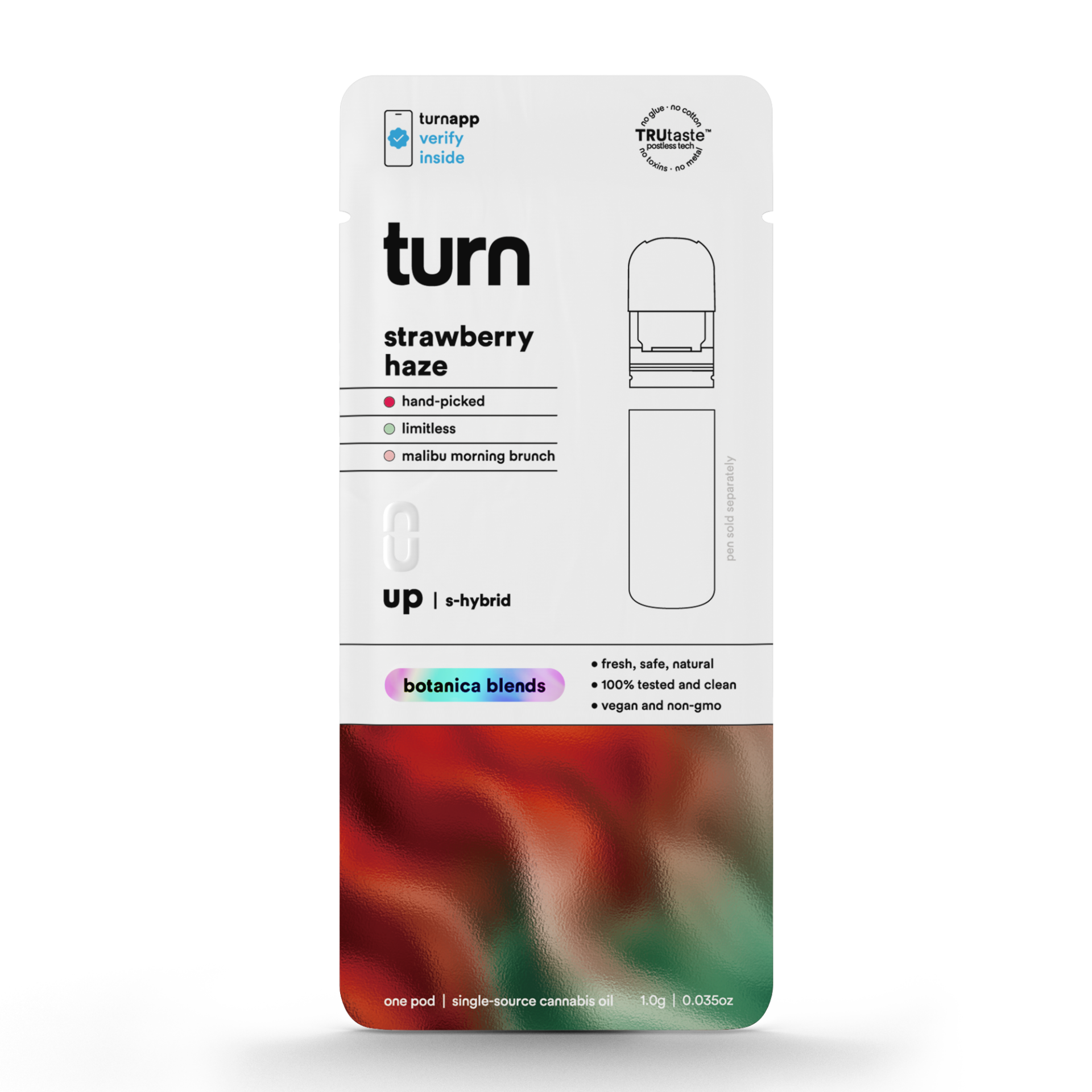 TURN Strawberry Haze Botanica Blends Vape Pods  (Sativa) 91.73% {1g}