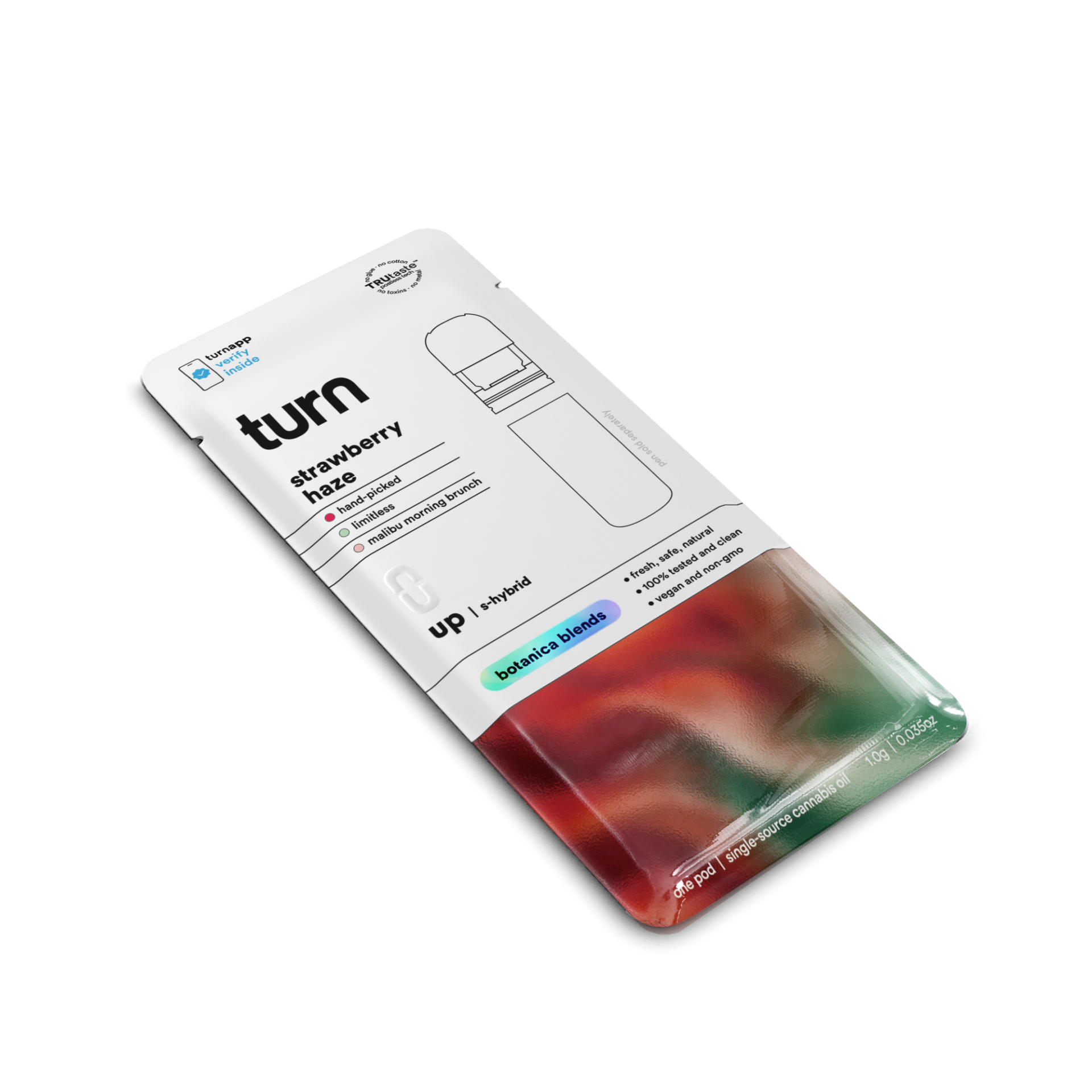 TURN Strawberry Haze Botanica Blends Vape Pods  (Sativa) 91.73% {1g}