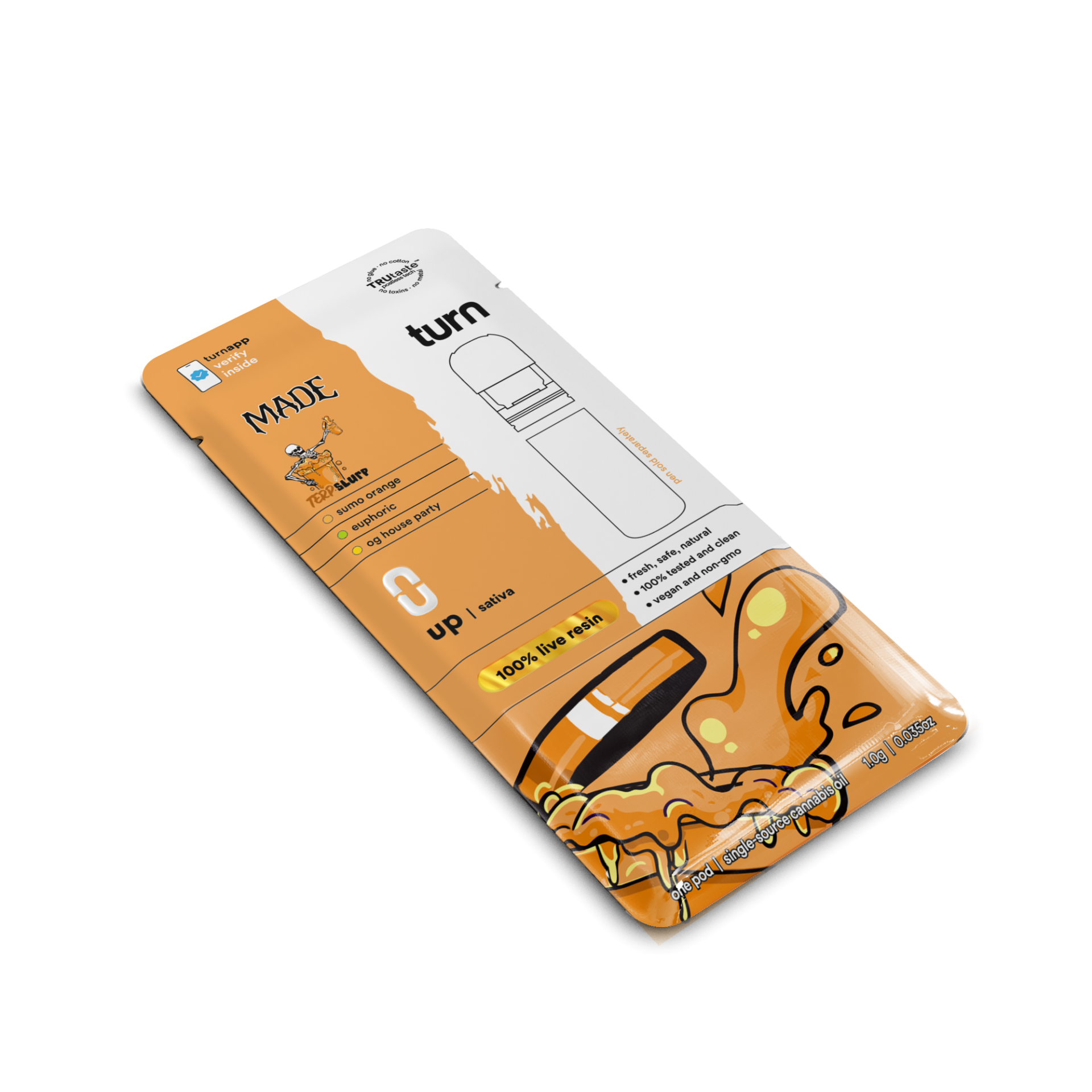 TURN Terp Slurp Live Resin Vape Pods  (Sativa) 77% {1g}